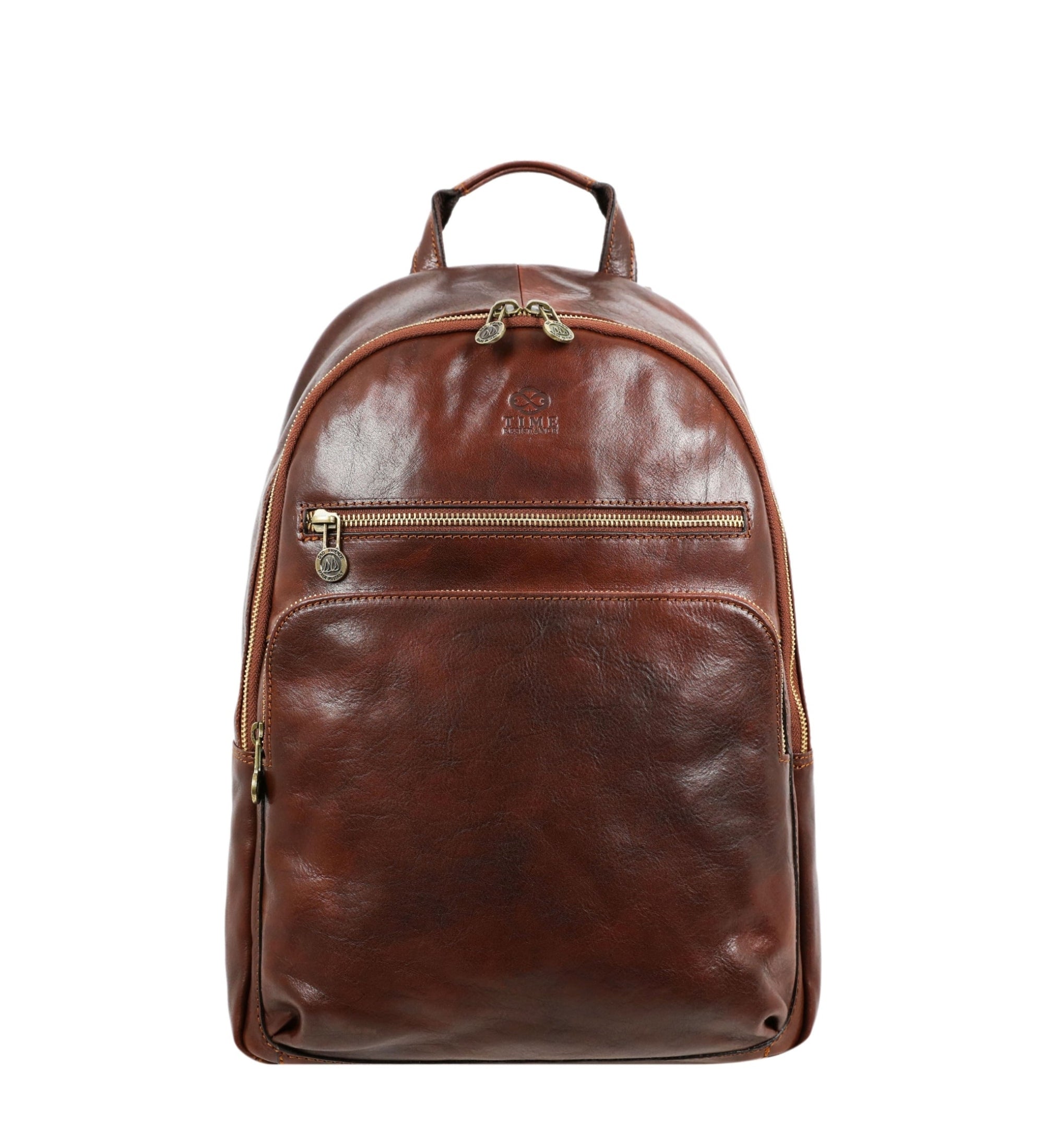 Brown Full Grain Italian Leather Backpack - I, Claudius