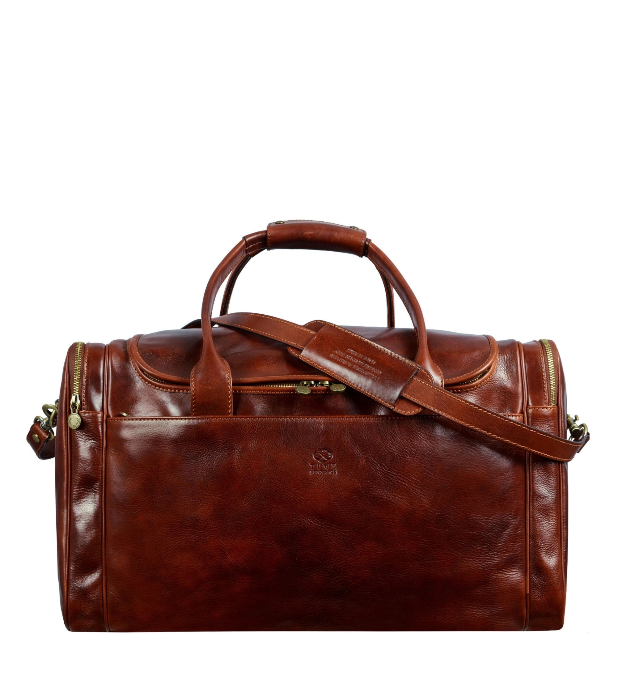 Large Full Grain Italian Leather Duffel Bag - The Hitchhiker's Guide to the Galaxy