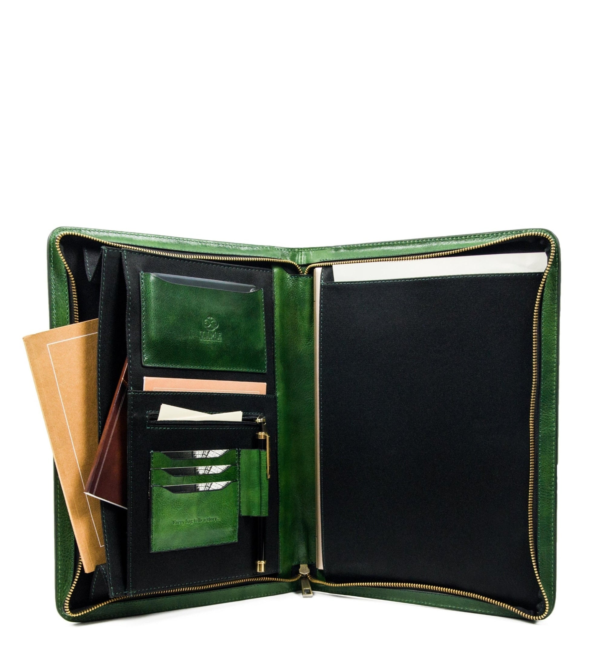 Womens Leather A4 Documents Folder Organizer - Candide