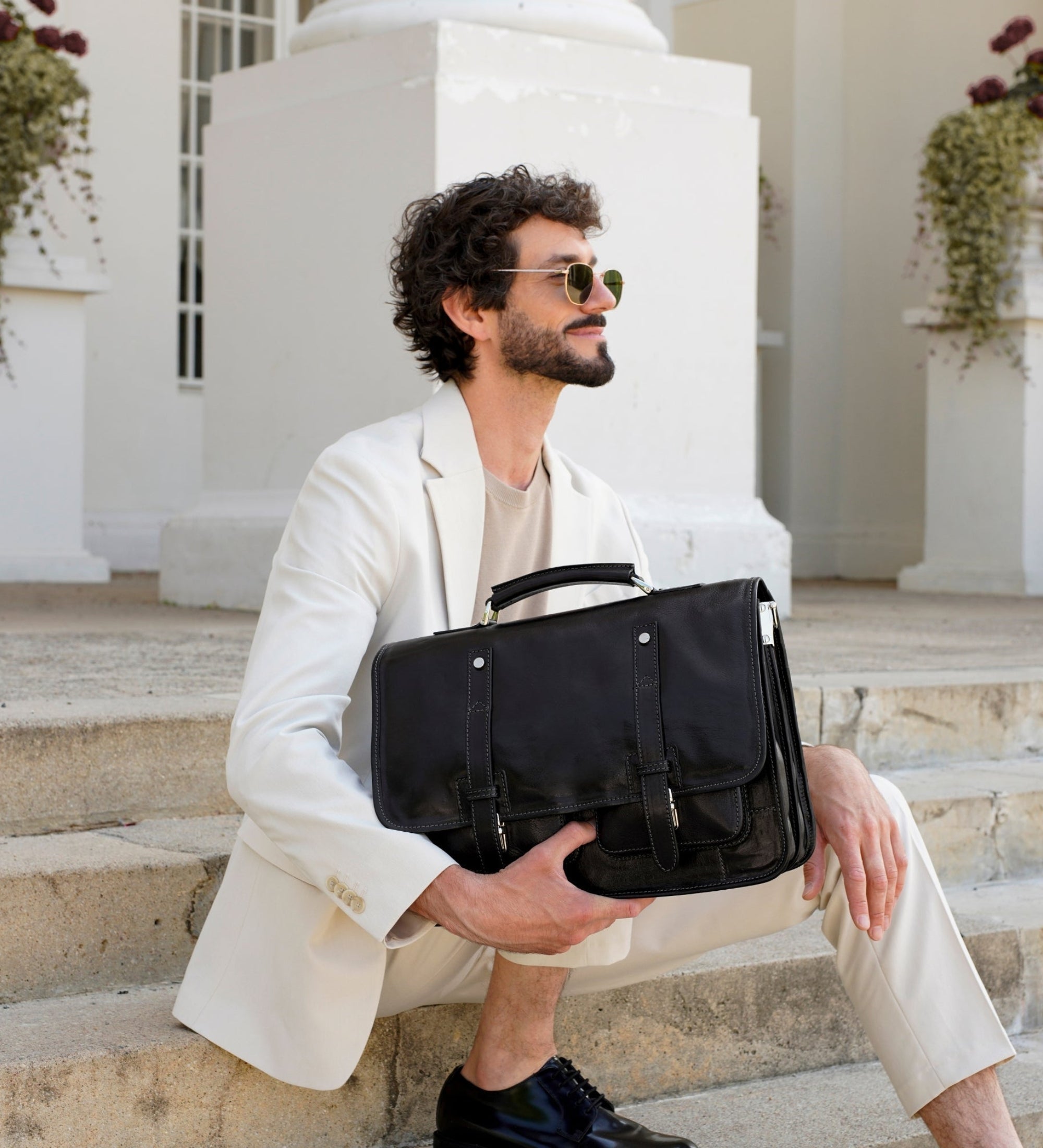 Full Grain Italian Leather Briefcase Backpack - A Midsummer Night's Dream