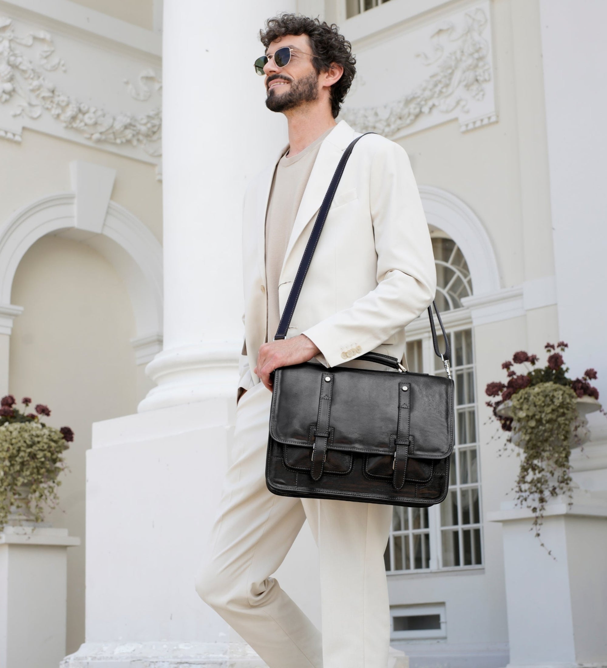 Full Grain Italian Leather Briefcase Backpack - A Midsummer Night's Dream