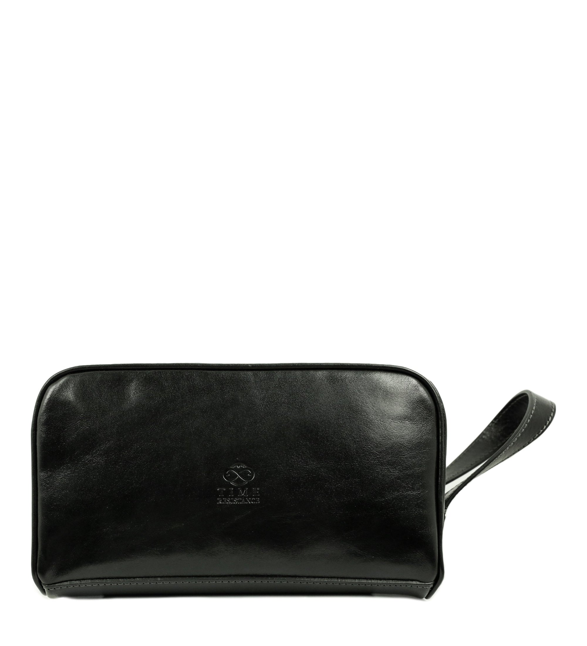 Unisex Full Grain Italian Leather Cosmetic Bag - All the Kings Men