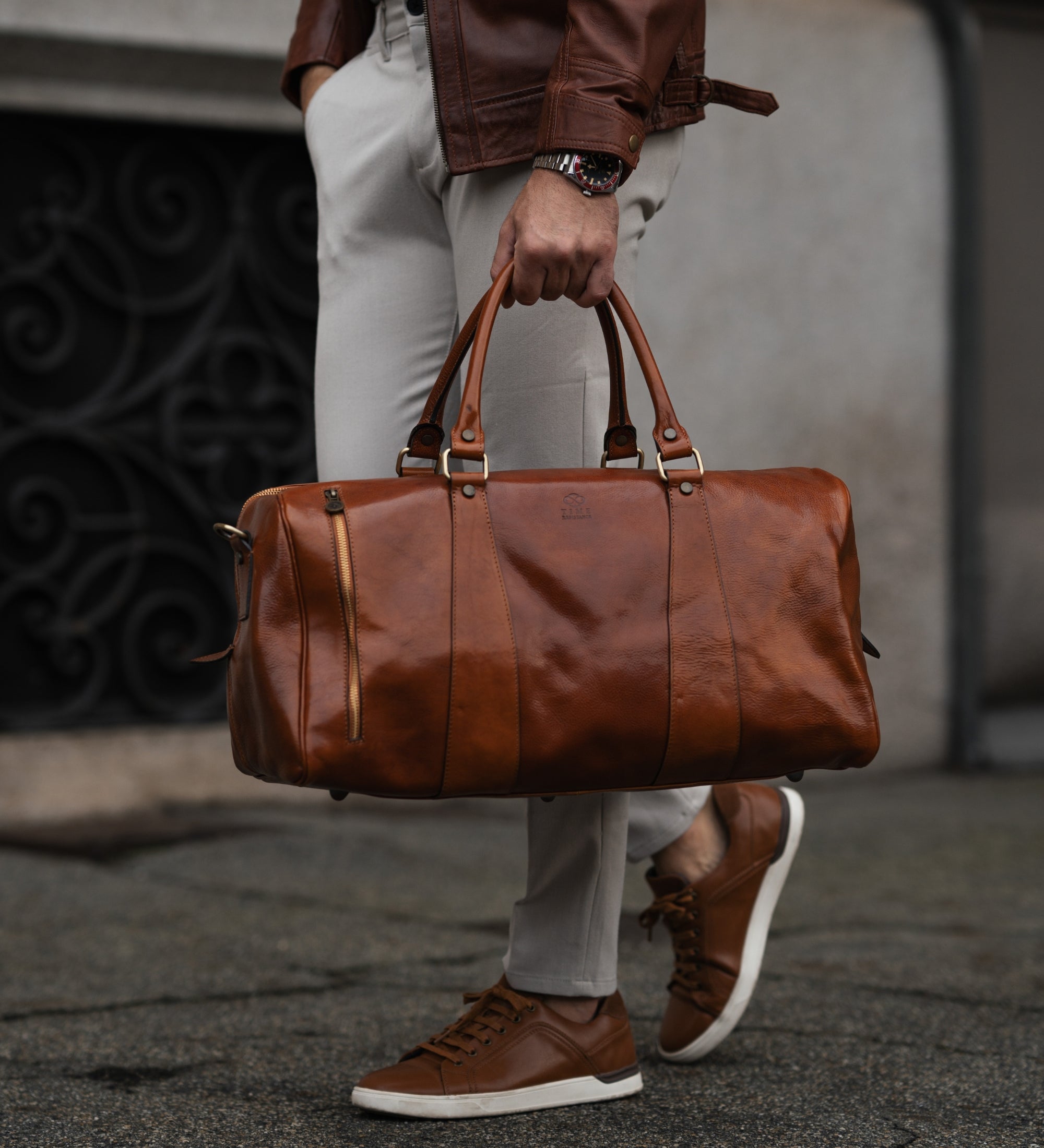 Full Grain Italian Leather Duffel Bag - Wise Children