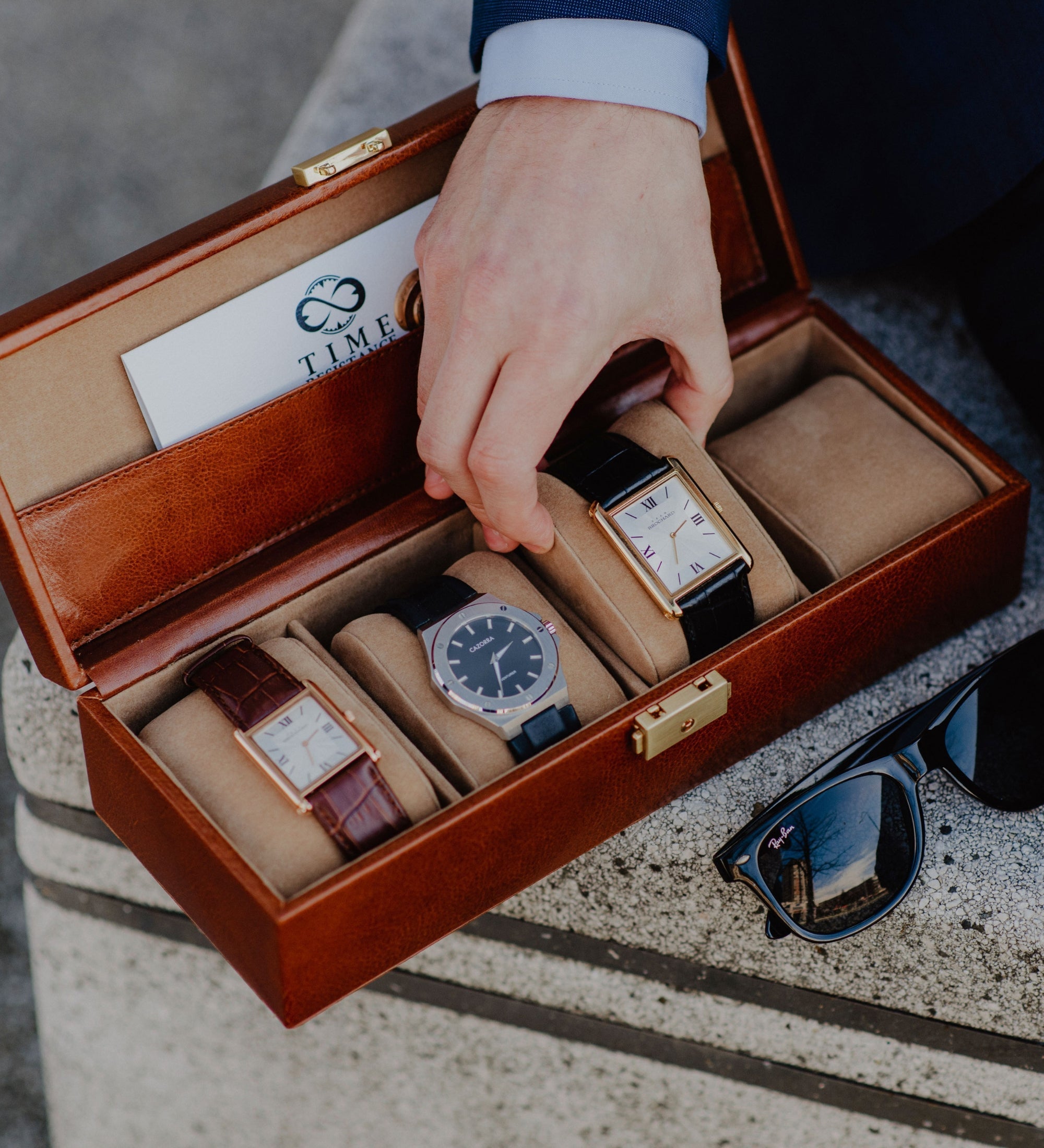 Leather Watch Box, Watch Organiser - Herzog