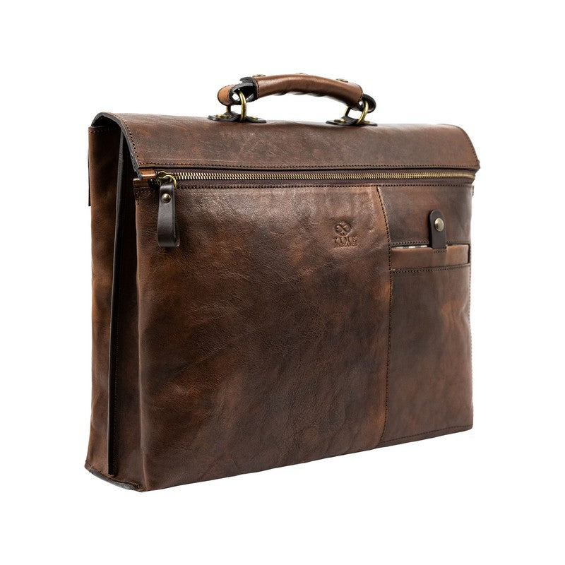 Brown Leather Briefcase Laptop Bag - From Here to Eternity