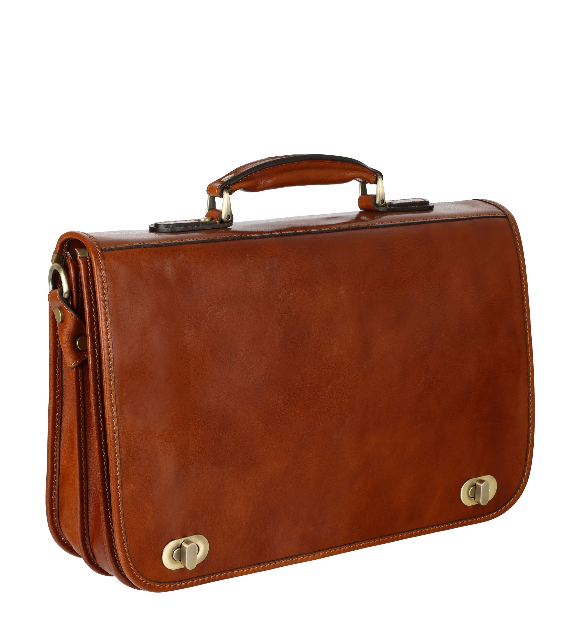 Full Grain Italian Leather Briefcase - Illusions