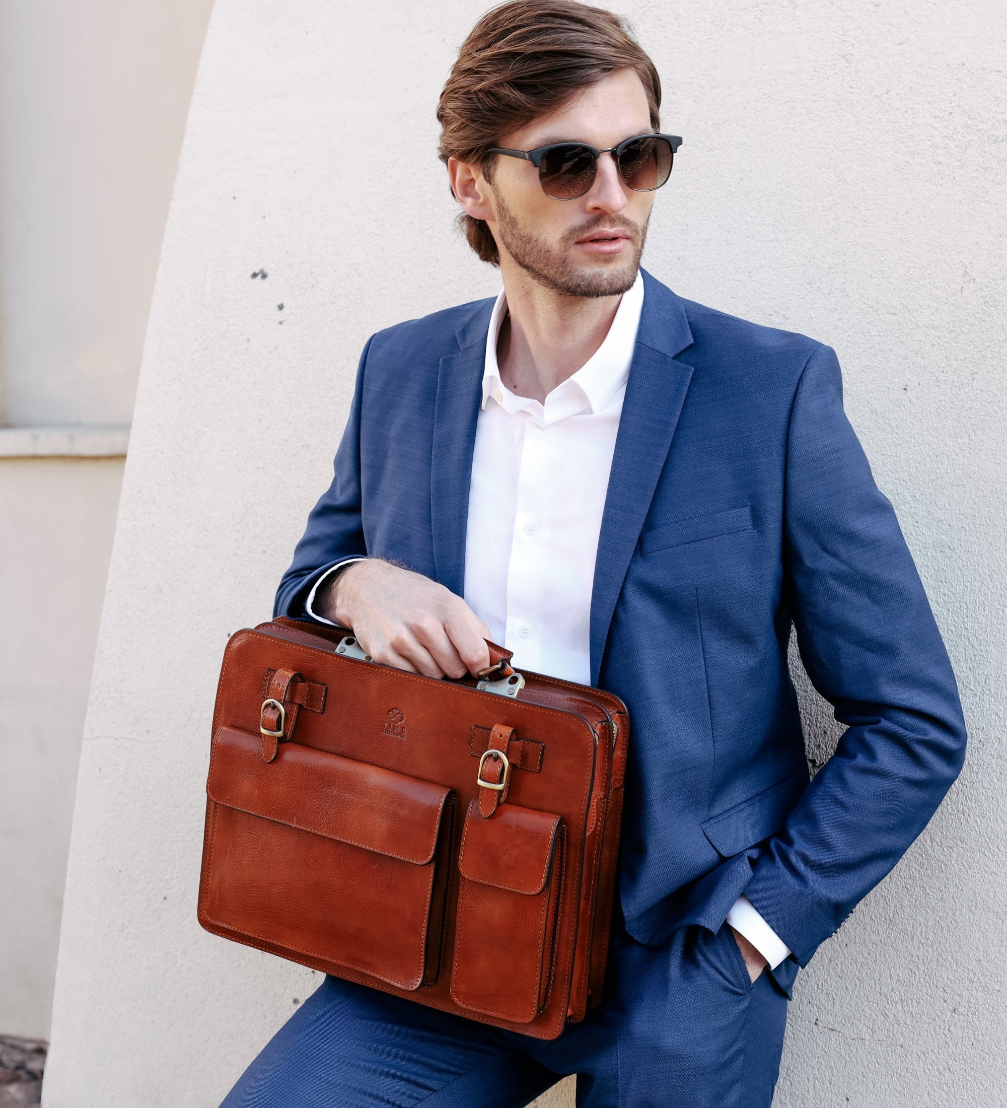 Full Grain Italian Leather Satchel Work Bag - The Prophet