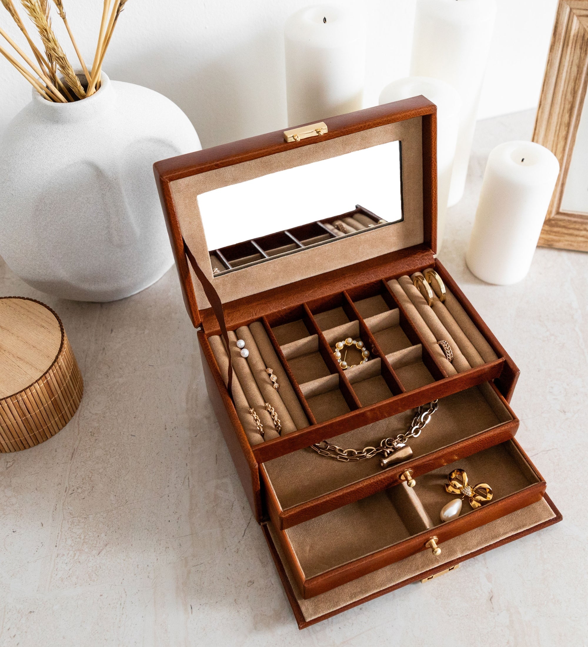 Leather Jewelry Box for Women - Beloved