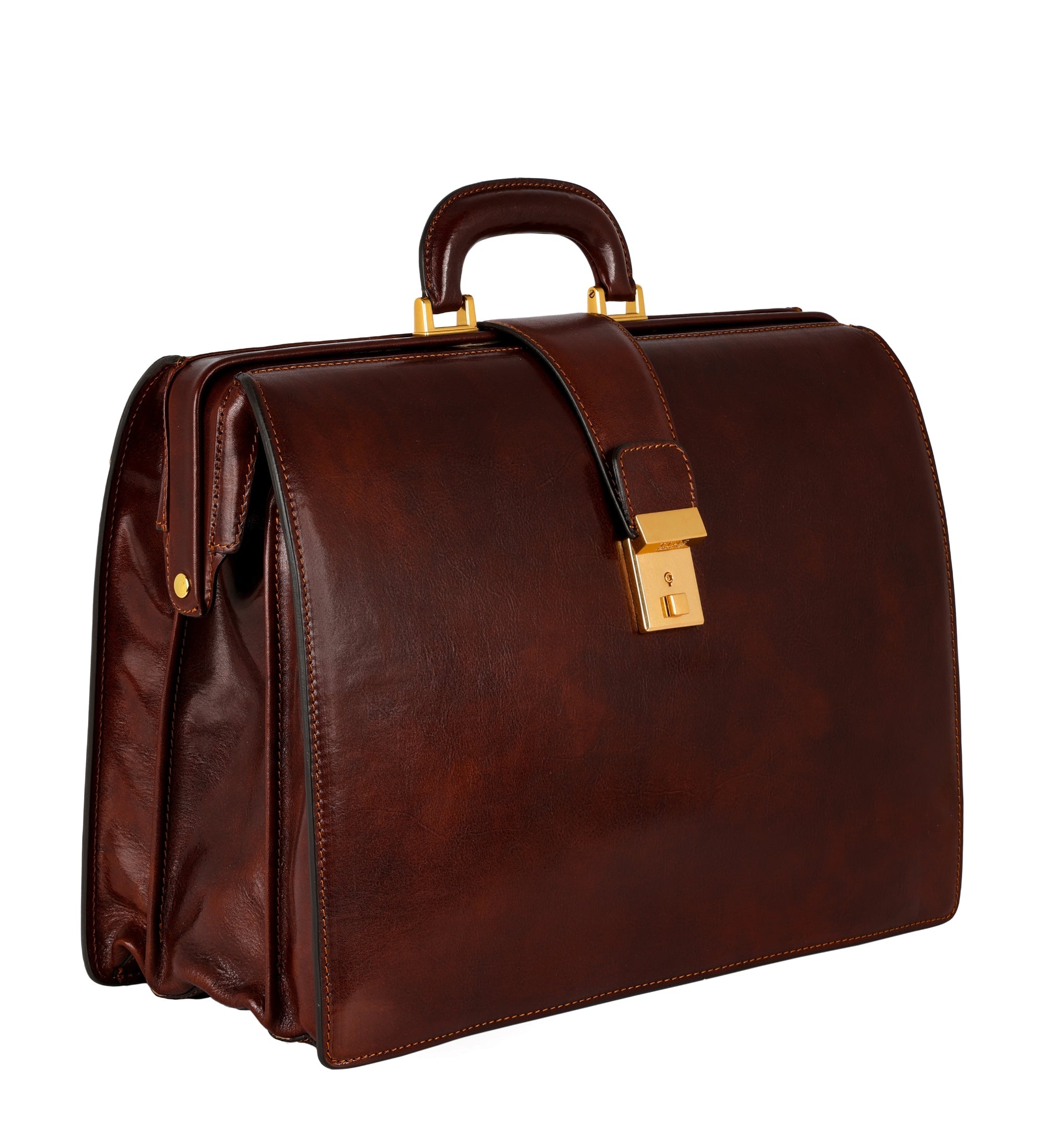 Large Full Grain Italian Leather Briefcase - The Firm