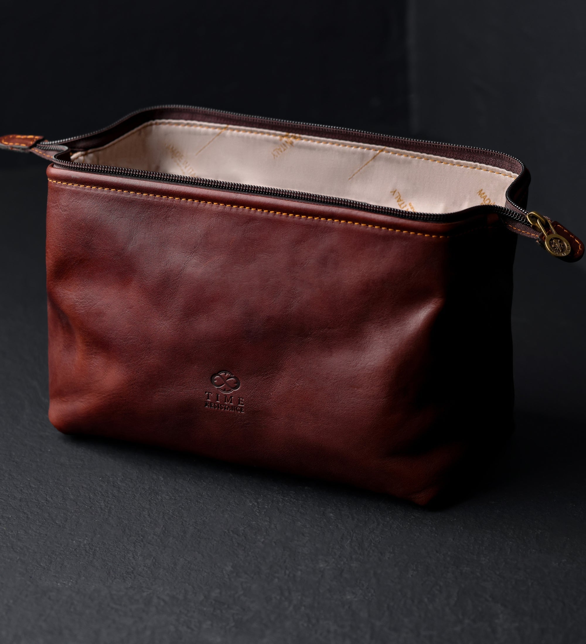 Small Leather Toiletry Bag - Four Past Midnight