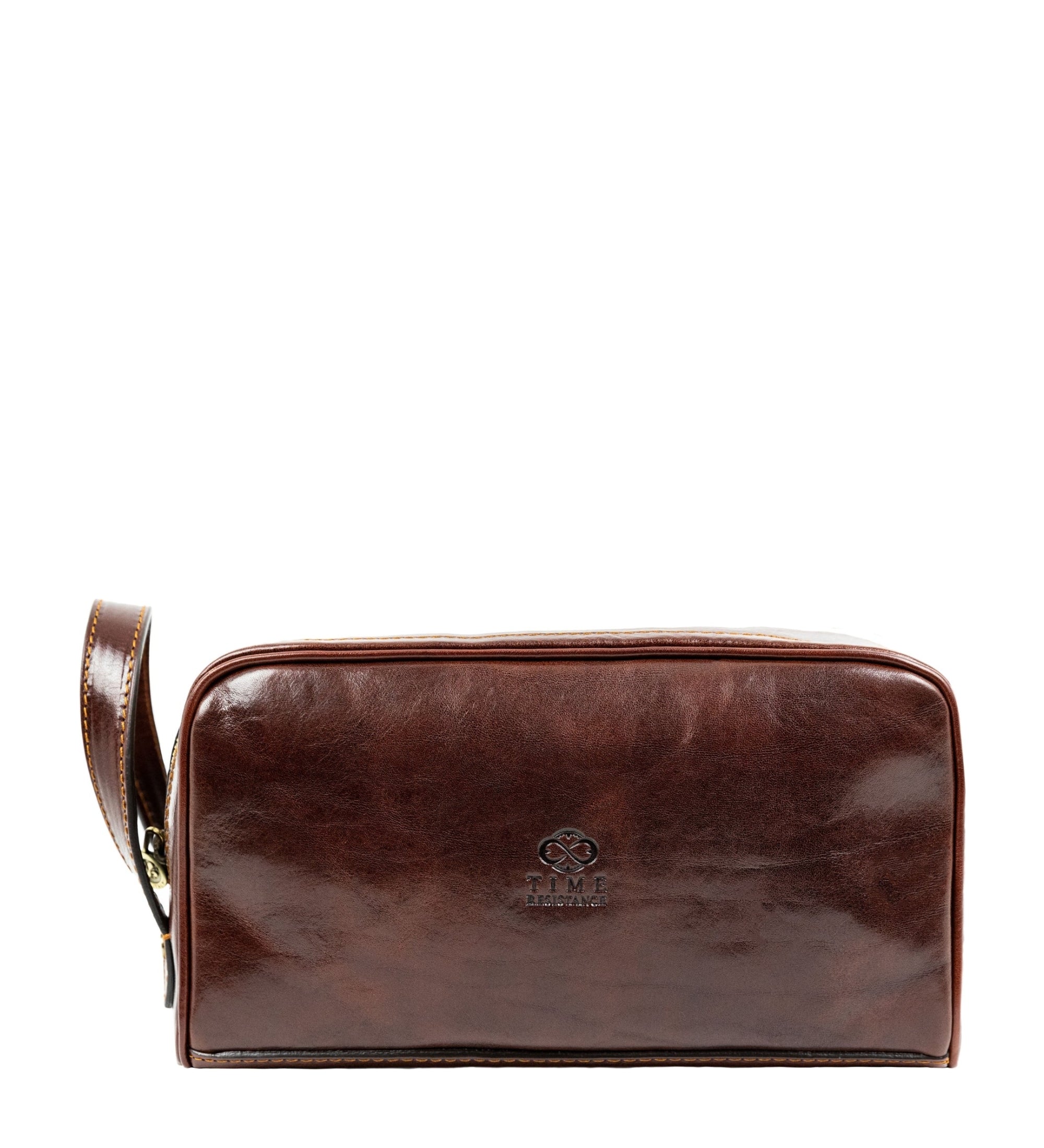 Unisex Full Grain Italian Leather Cosmetic Bag - All the Kings Men