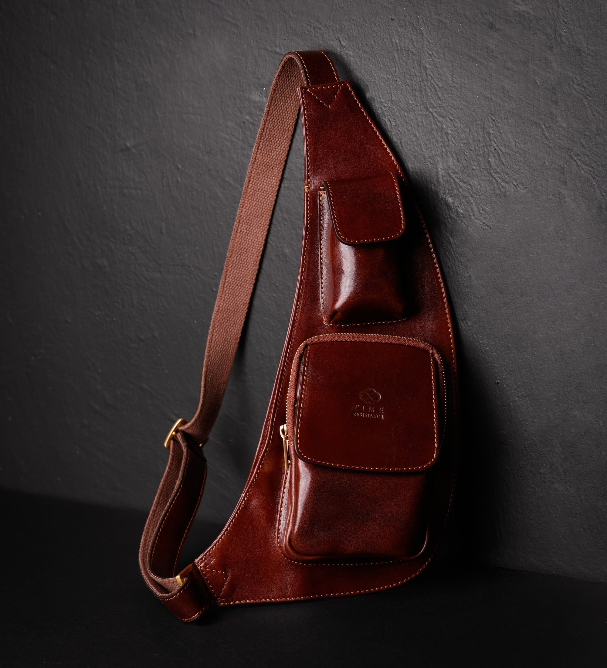 Leather Sling Bag Crossbody Bag - The Monk