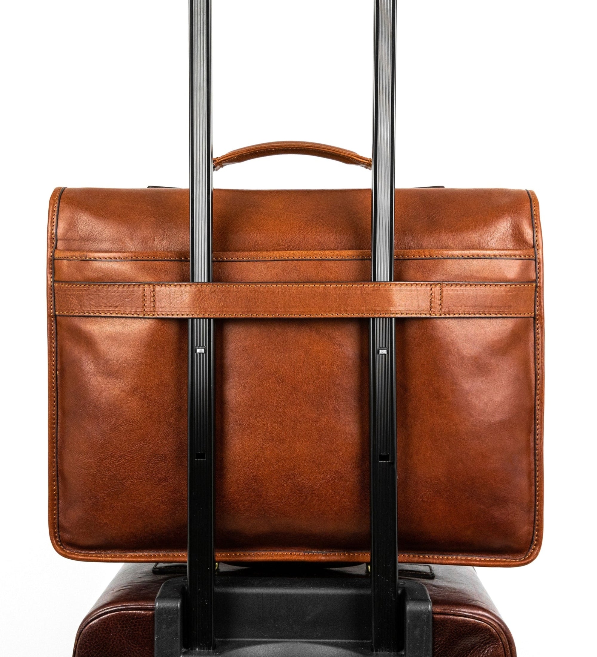 Full Grain Italian Leather Briefcase, Satchel Bag - The Time Machine