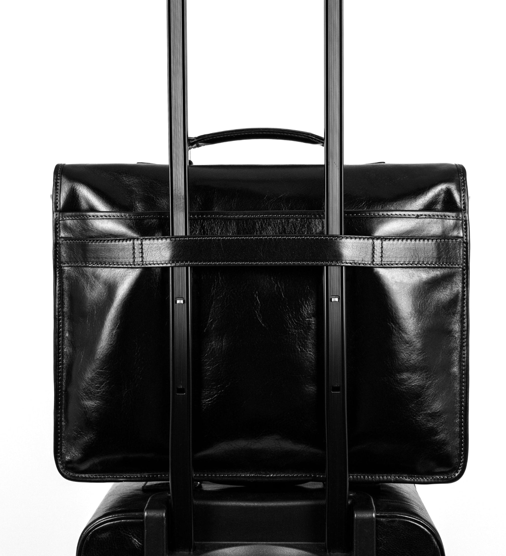 Full Grain Italian Leather Briefcase, Satchel Bag - The Time Machine