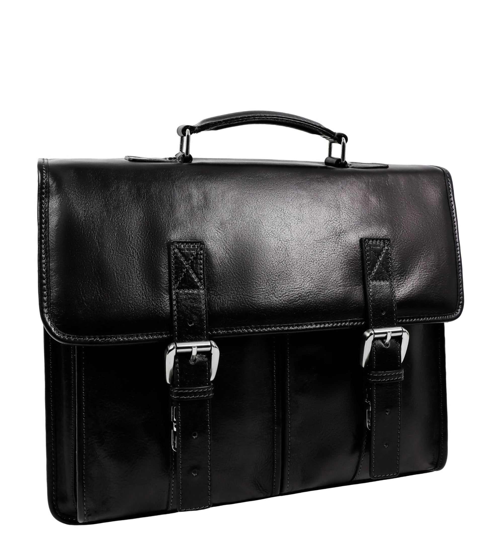 Full Grain Italian Leather Briefcase, Satchel Bag - The Time Machine