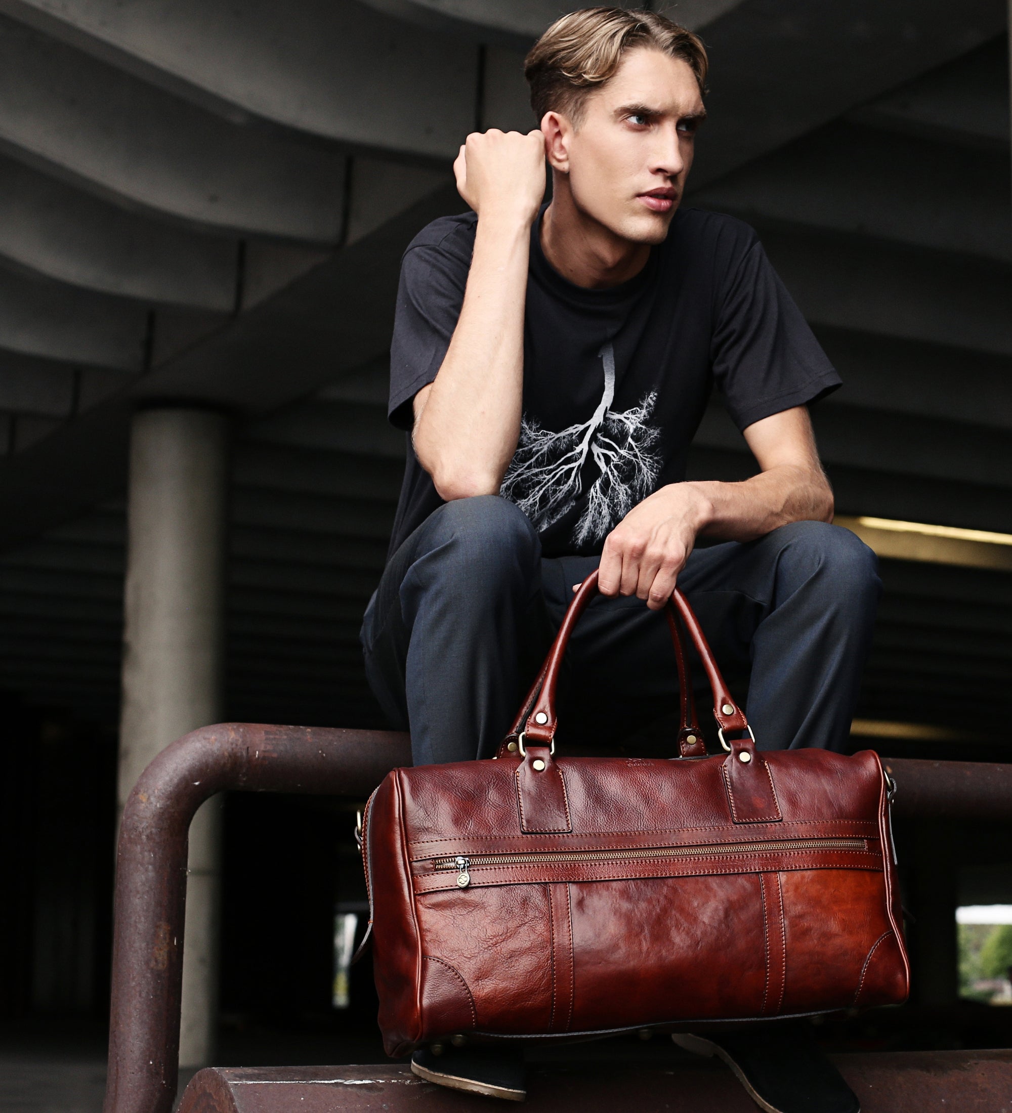 Leather Duffel Bag - To the Lighthouse