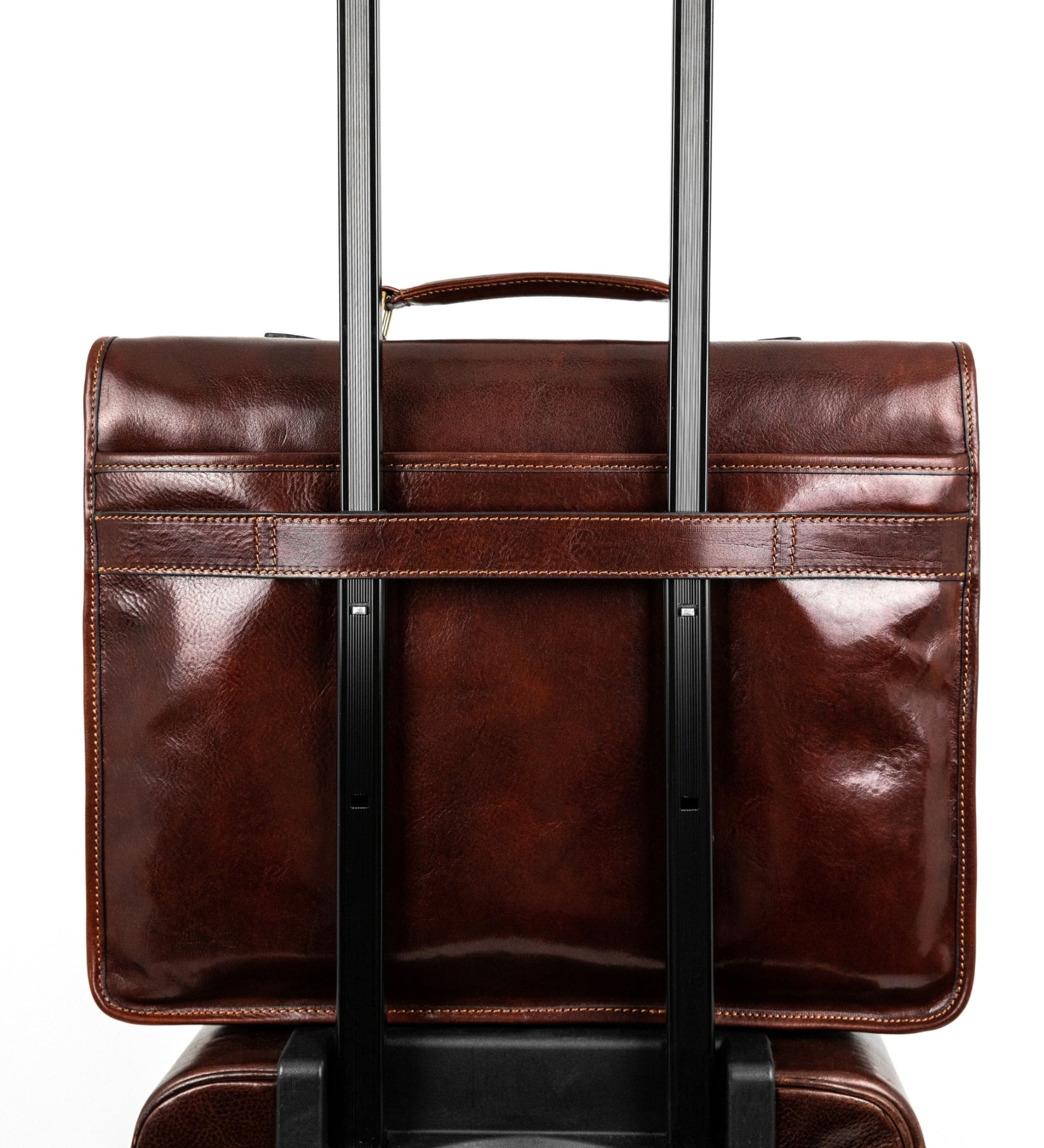 Full Grain Italian Leather Briefcase, Satchel Bag - The Time Machine