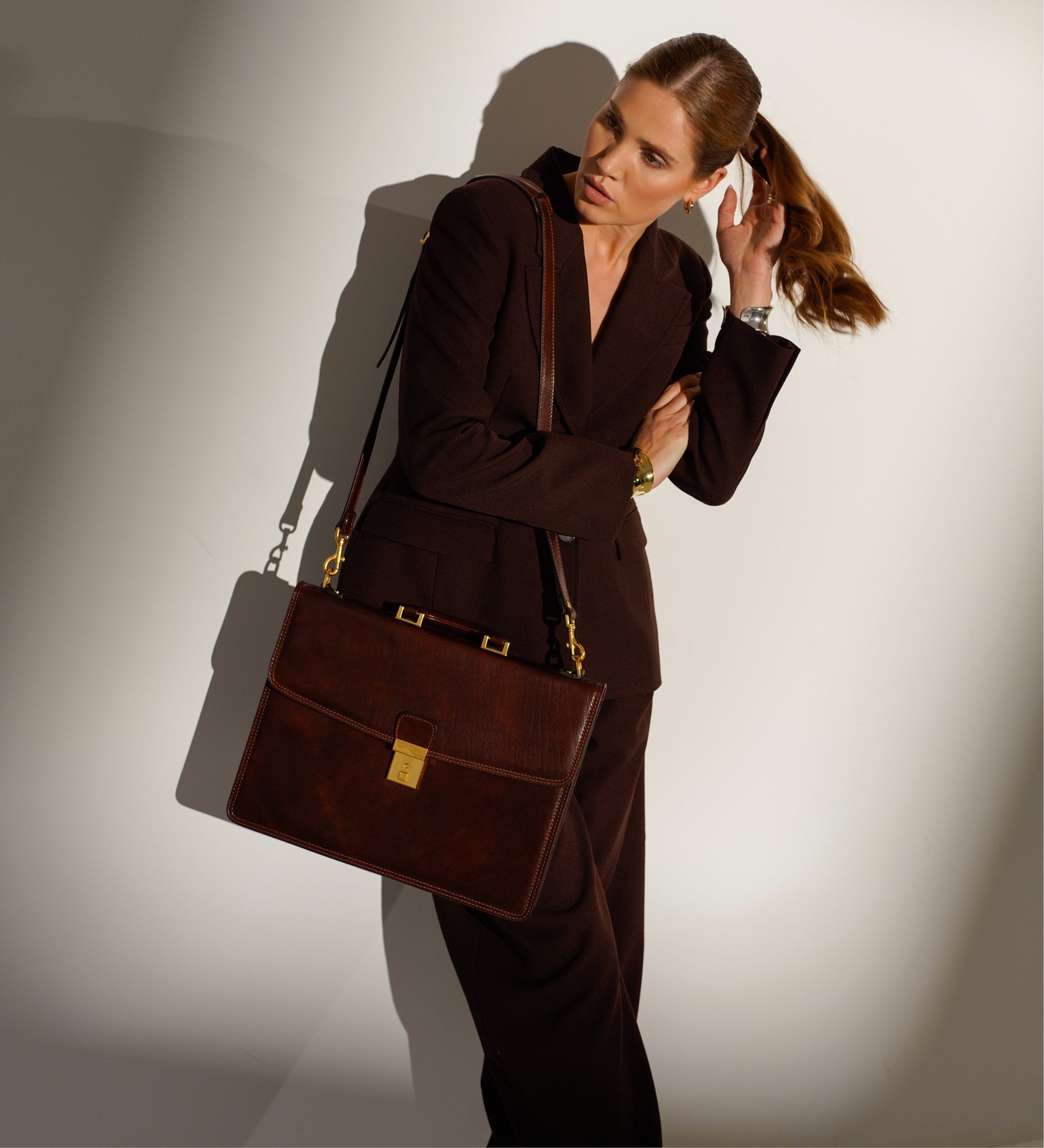 Womens Leather Briefcase - The Sound of the Mountain