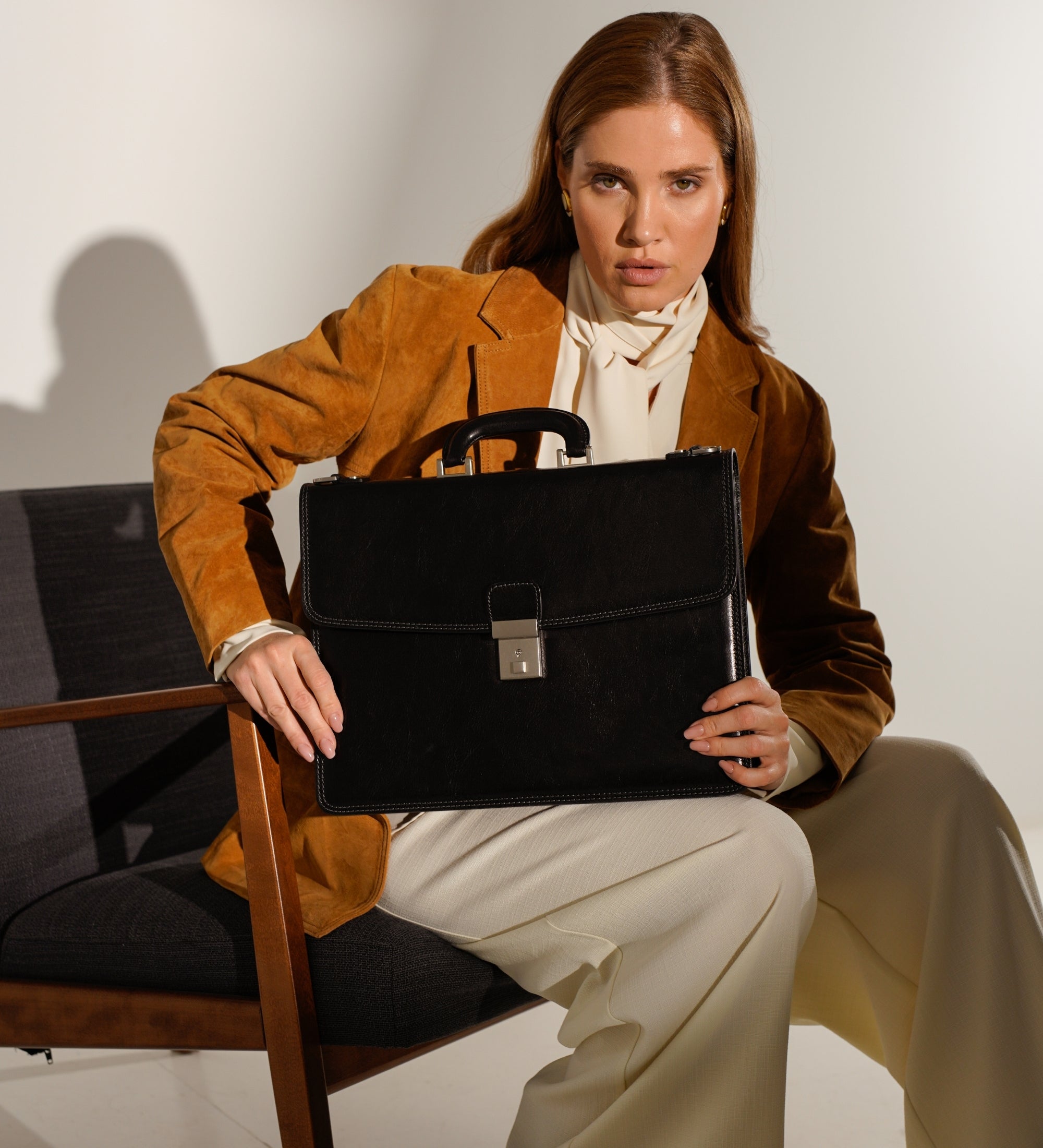 Womens Leather Briefcase - The Sound of the Mountain