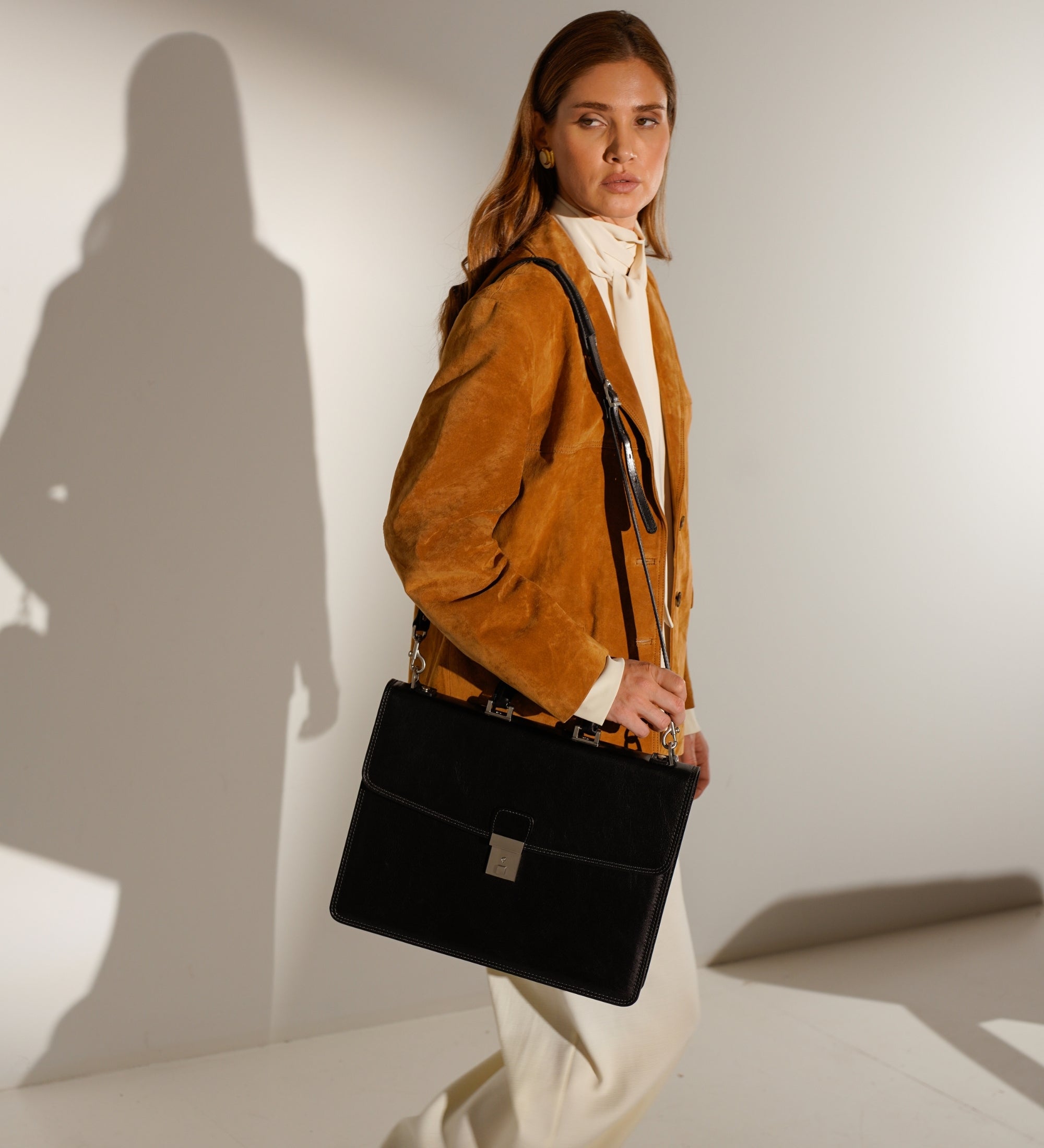 Womens Leather Briefcase - The Sound of the Mountain