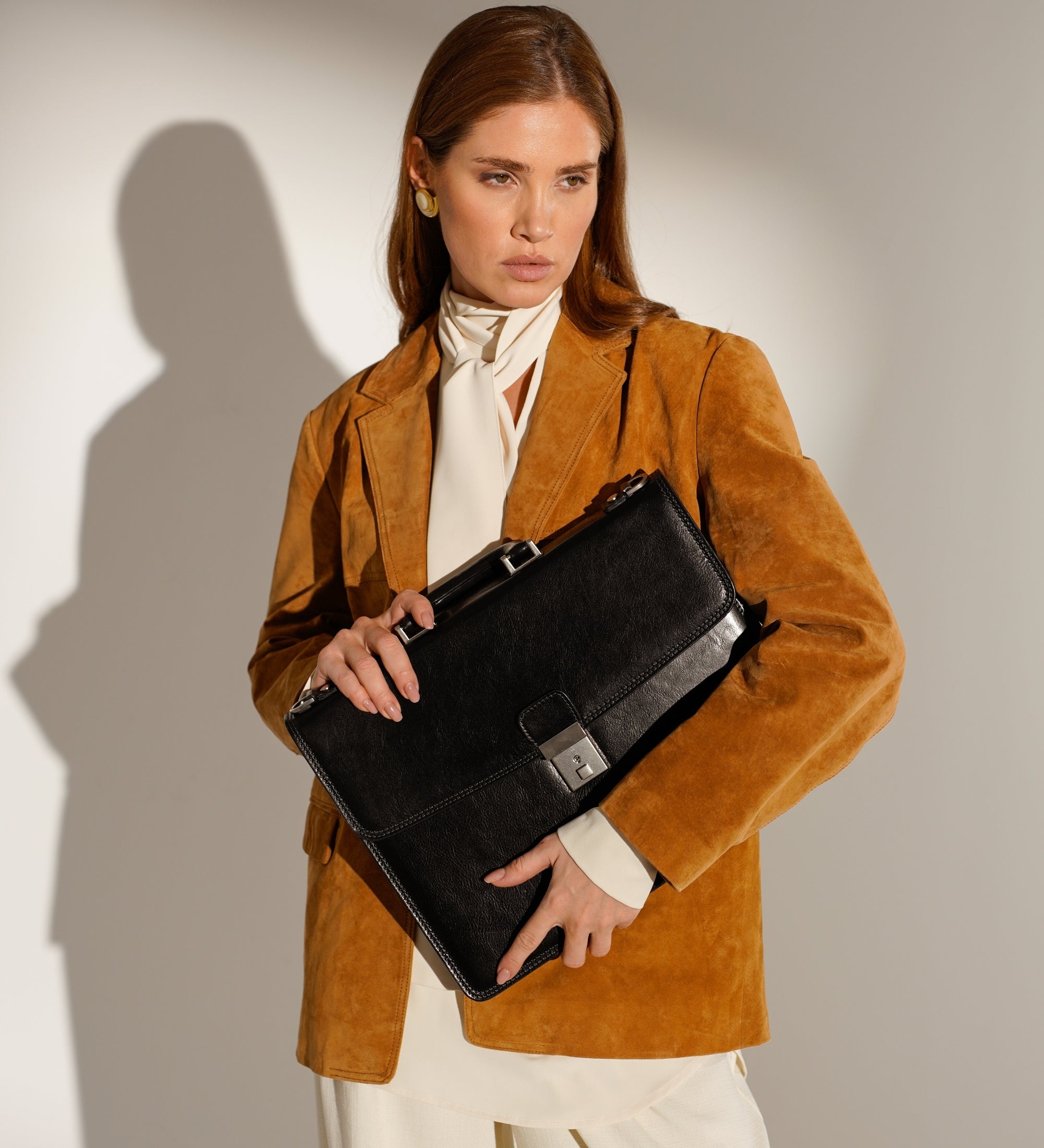 Womens Leather Briefcase - The Sound of the Mountain