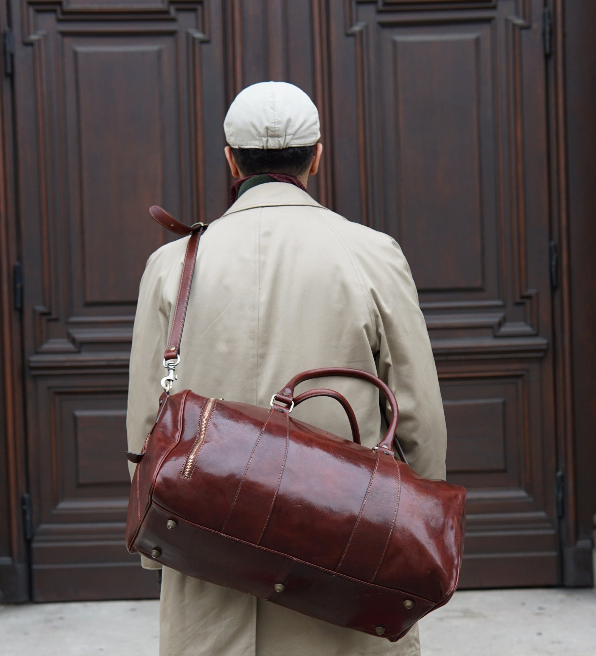 Full Grain Italian Leather Duffel Bag - Wise Children