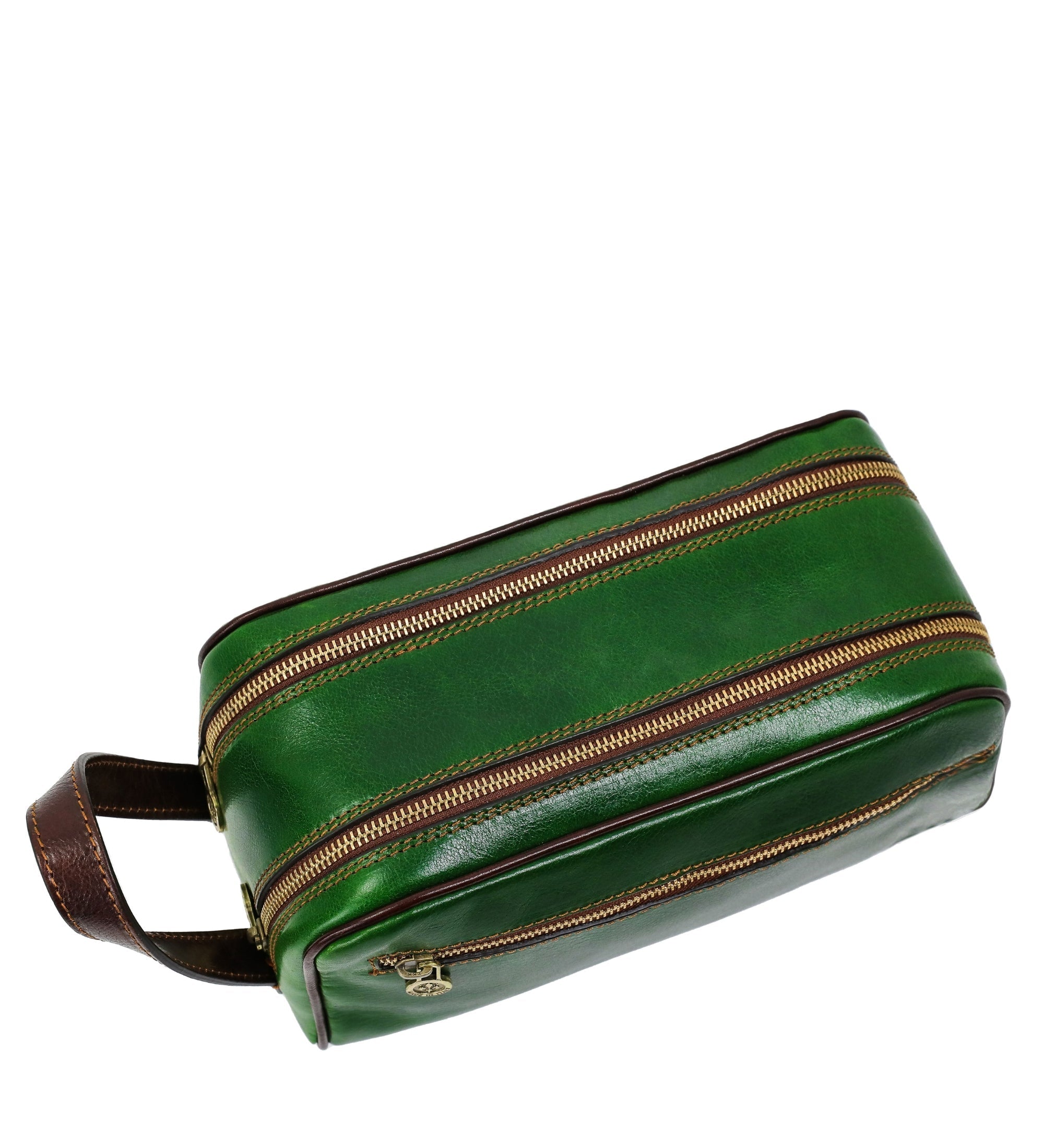 Unisex Full Grain Italian Leather Cosmetic Bag - All the Kings Men