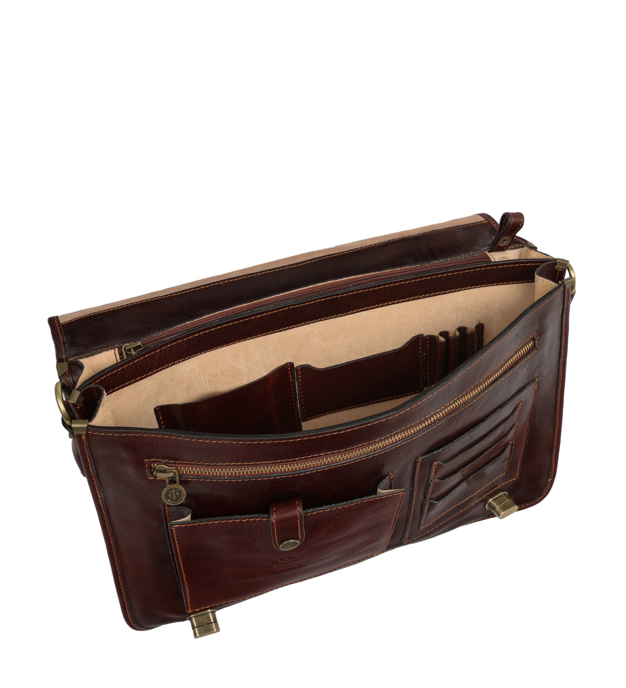 Full Grain Italian Leather Briefcase - Illusions