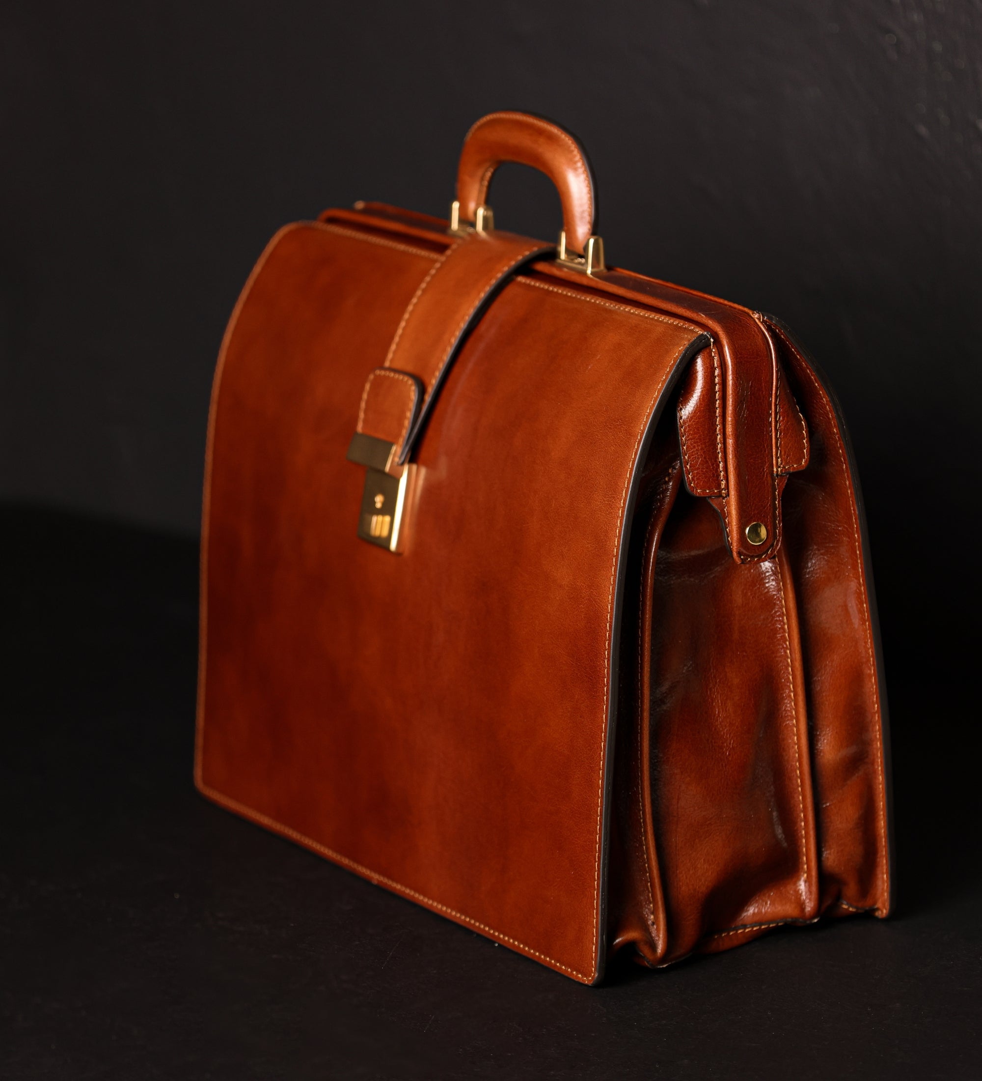 Large Full Grain Italian Leather Briefcase - The Firm