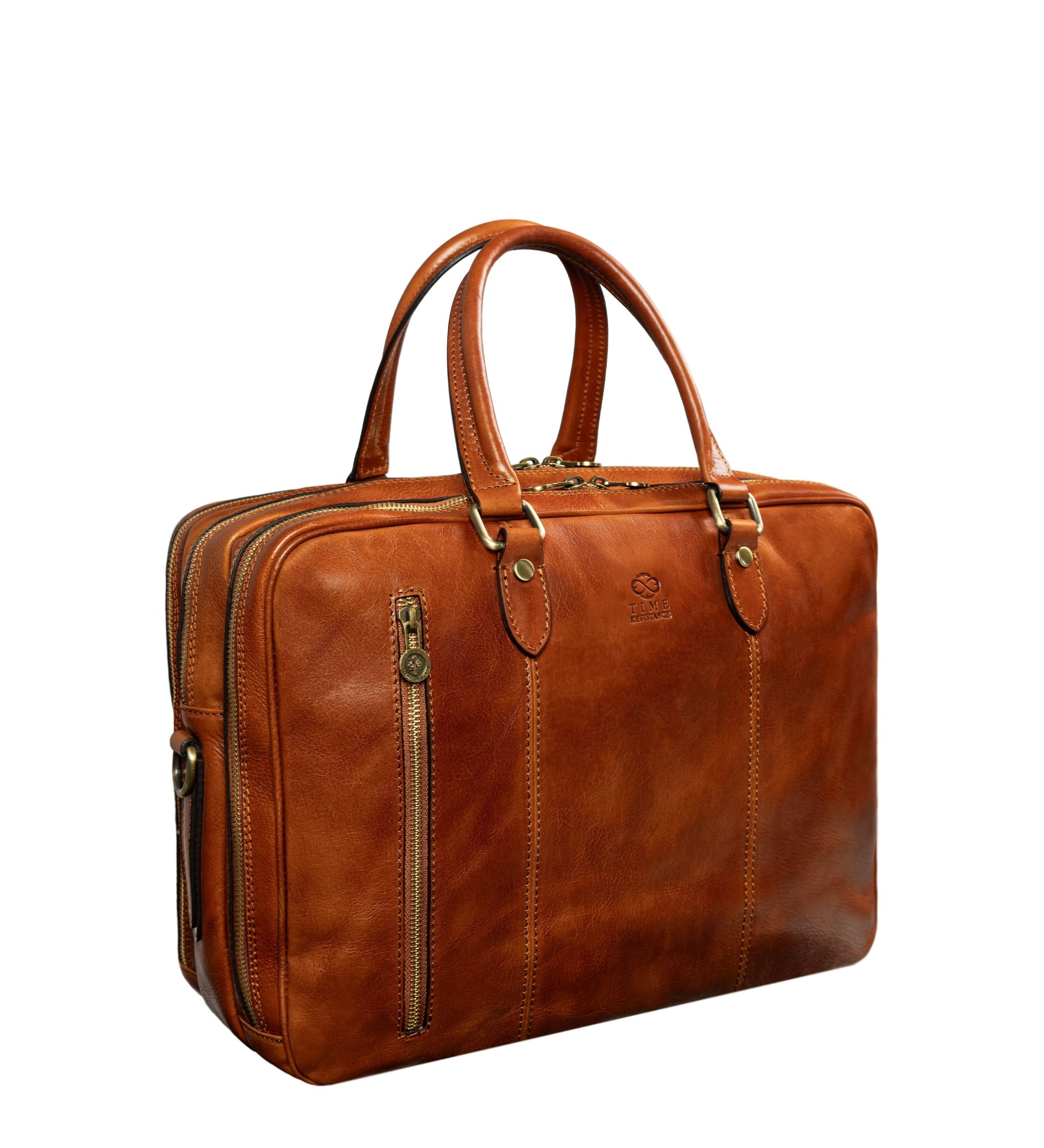 Brown Full-Grain Italian Leather Convertible Briefcase Backpack - A Farewell to Arms