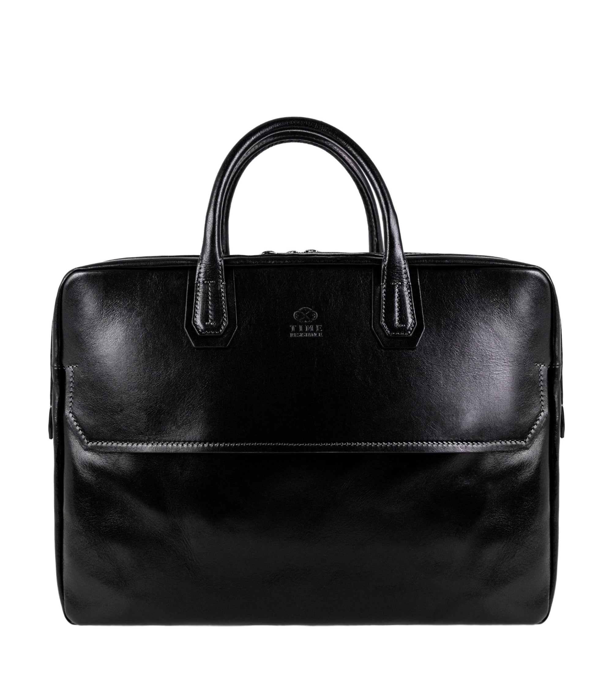 Large Full Grain Italian Leather Briefcase Laptop Bag - Nostromo