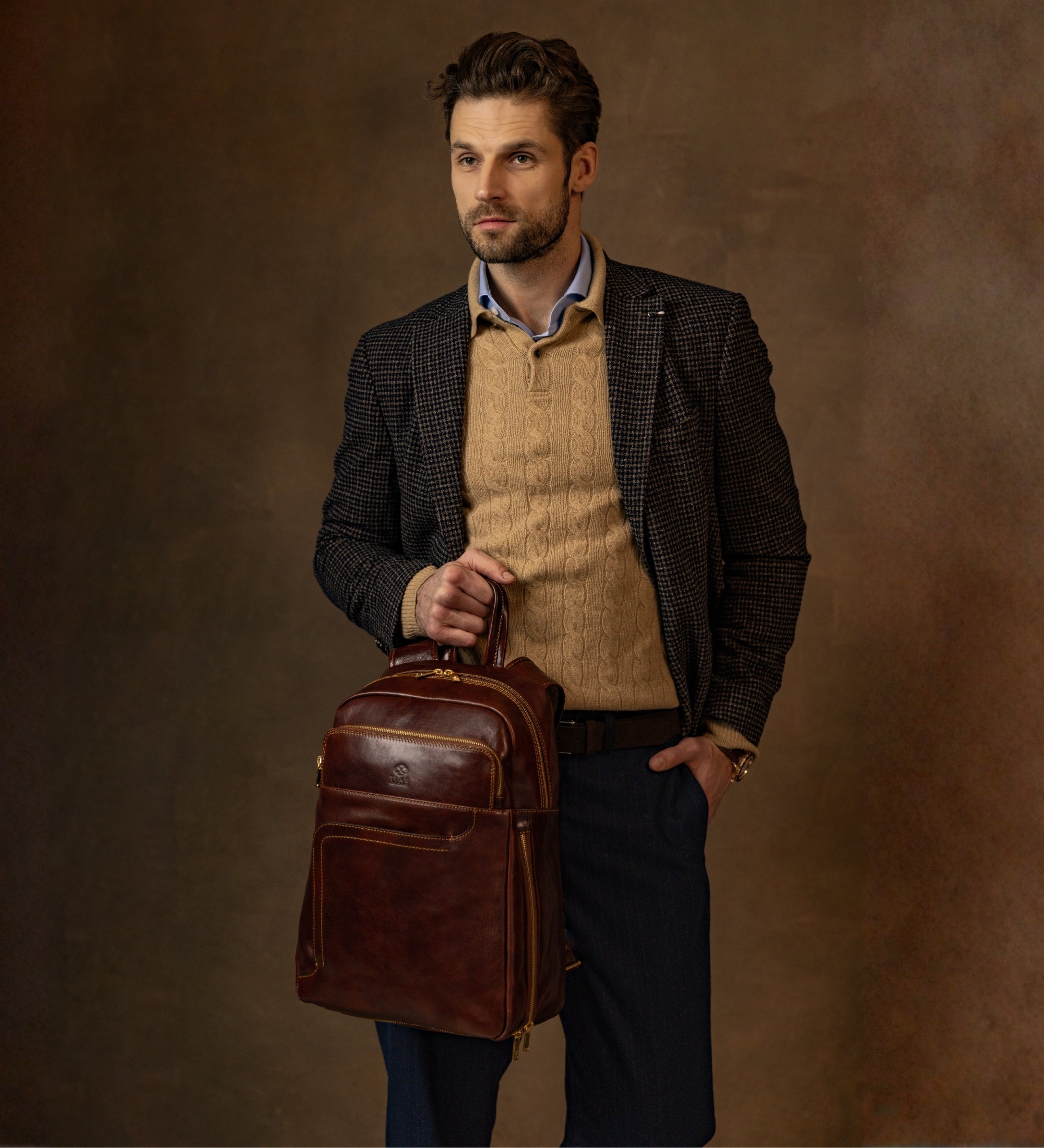 blazer leather backpack Sneaker Carry On Travel Bag - TSA Approved - Green - Waterproof - dual exterior pockets with signature tab closures Briefcase Backpack Tan by