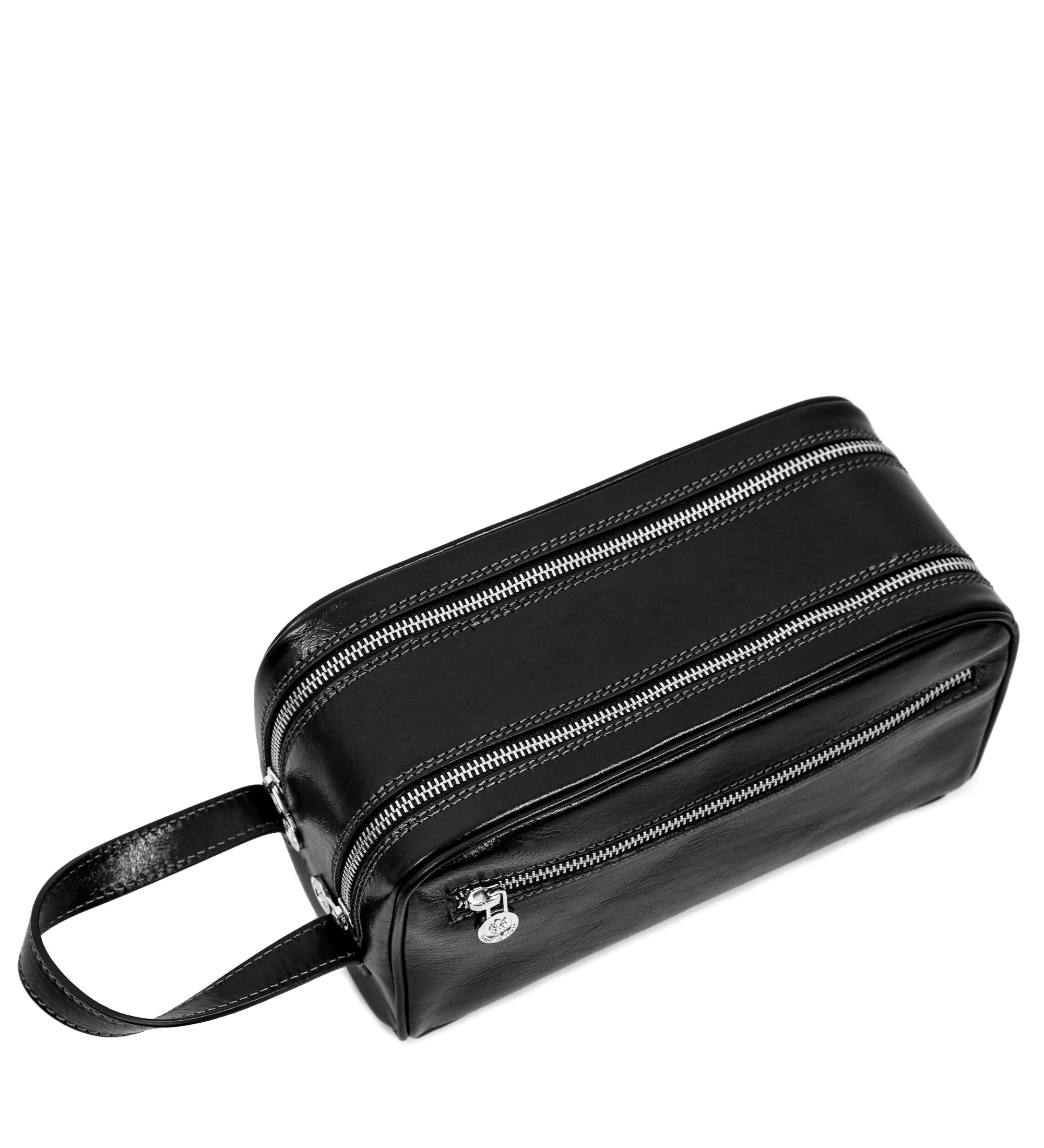 Unisex Full Grain Italian Leather Cosmetic Bag - All the Kings Men