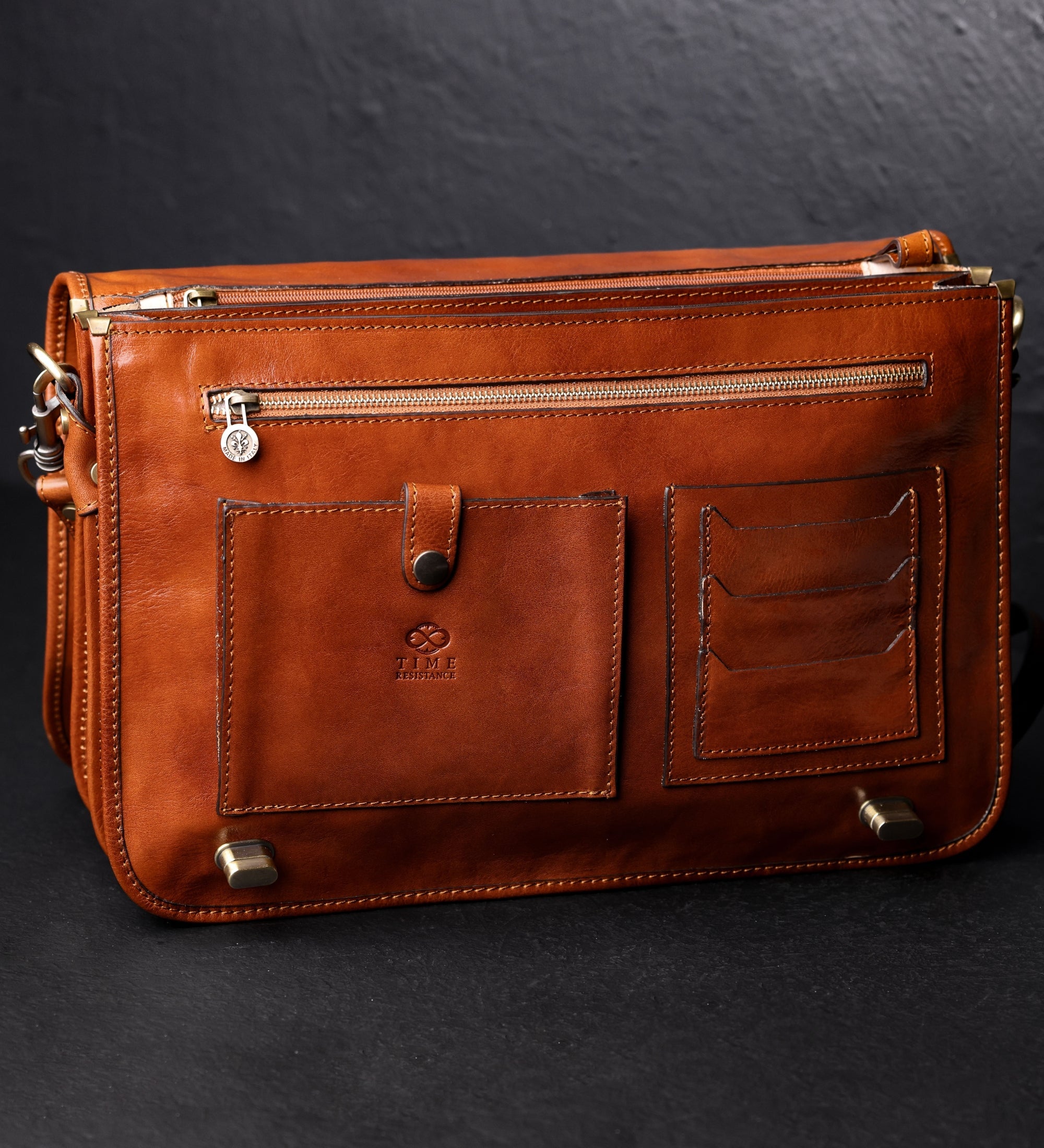 Full Grain Italian Leather Briefcase - Illusions