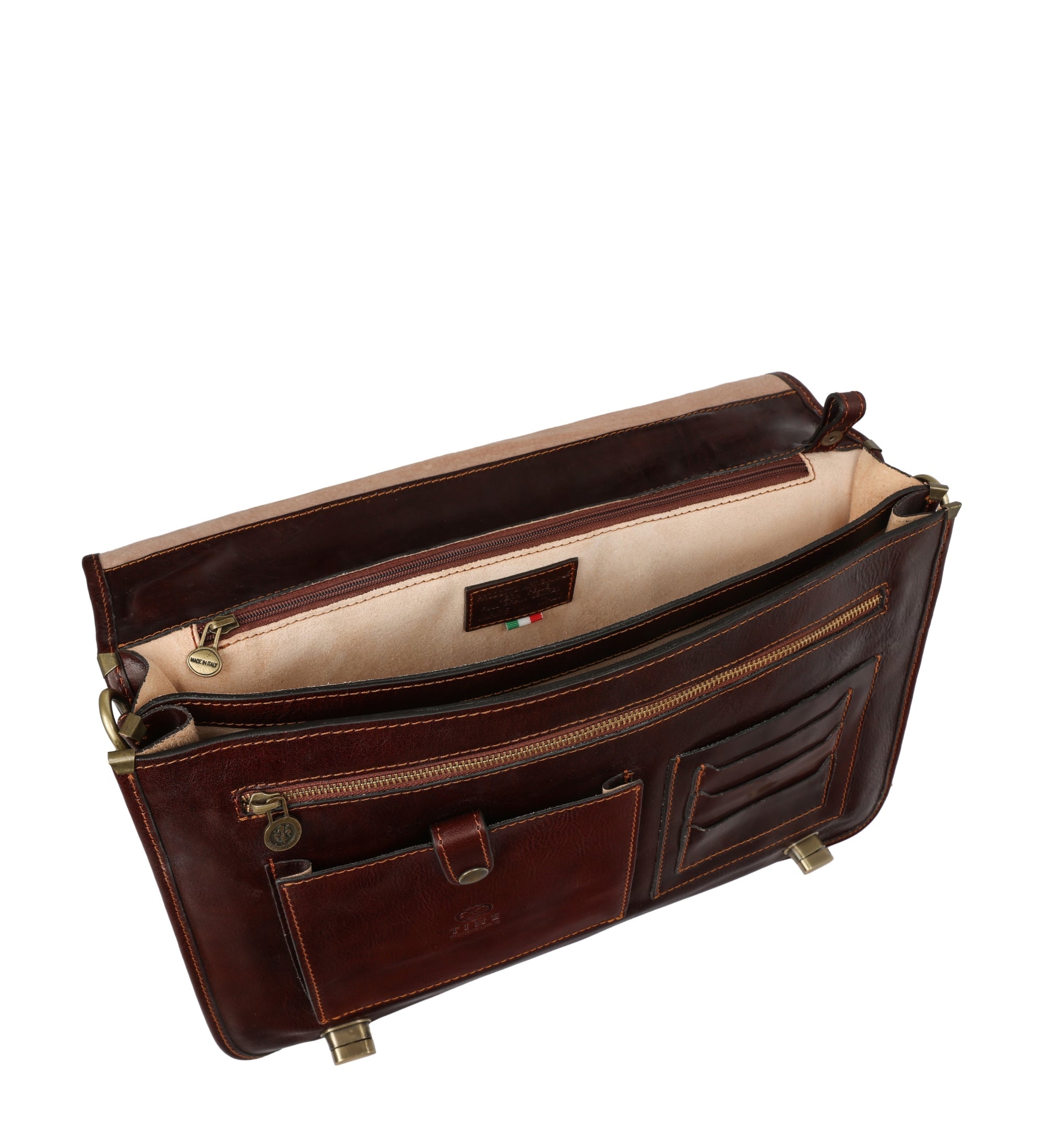 Full Grain Italian Leather Briefcase - Illusions