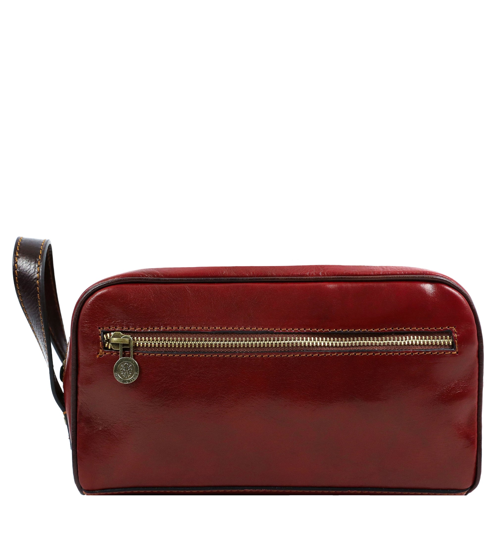 Unisex Full Grain Italian Leather Cosmetic Bag - All the Kings Men