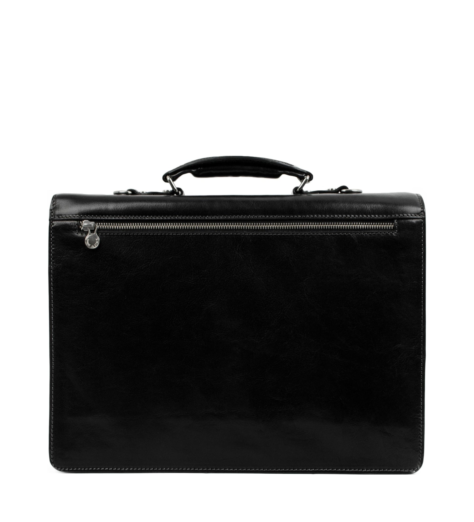 Classic Design Full Grain Italian Leather Briefcase - The Magus