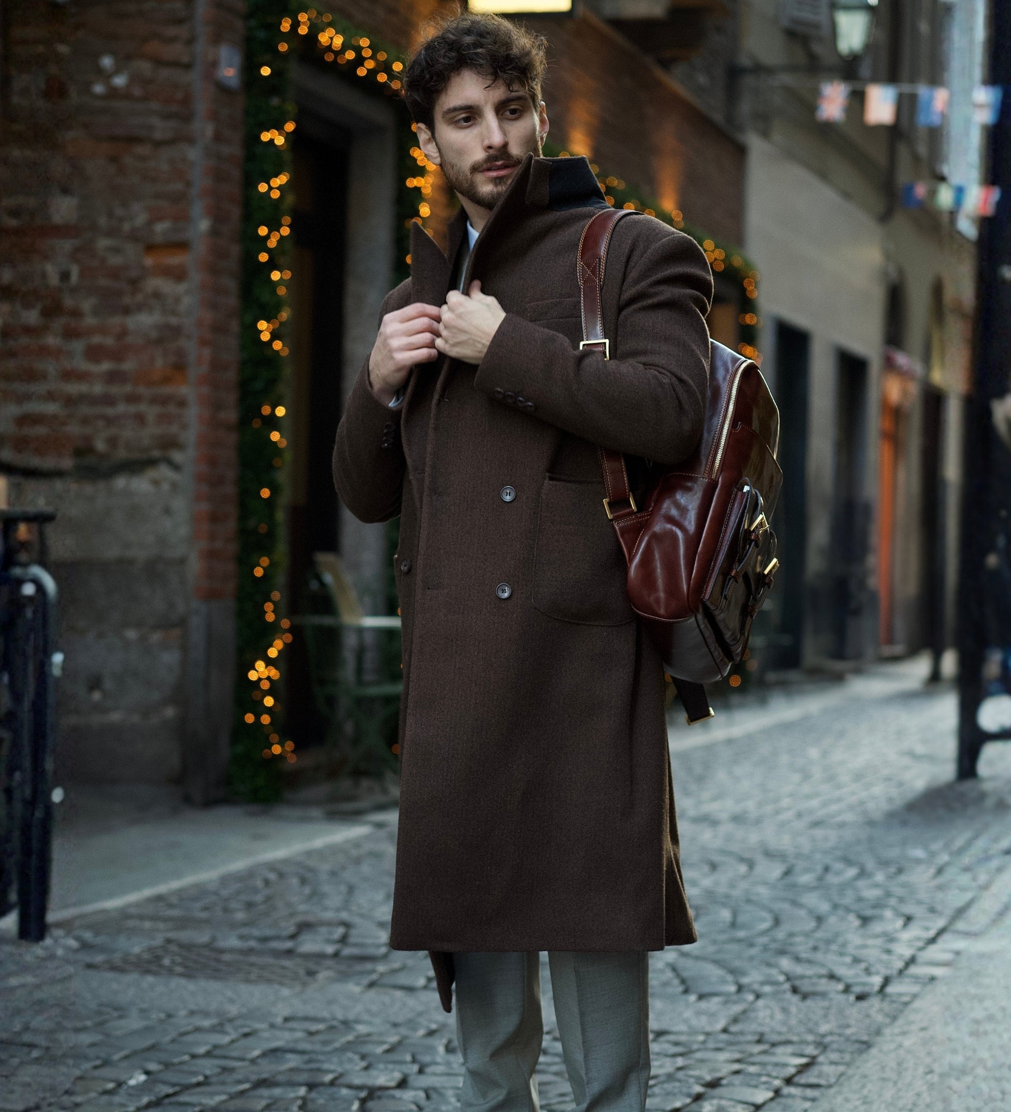 big leather backpack se Large Leather Backpack for Men