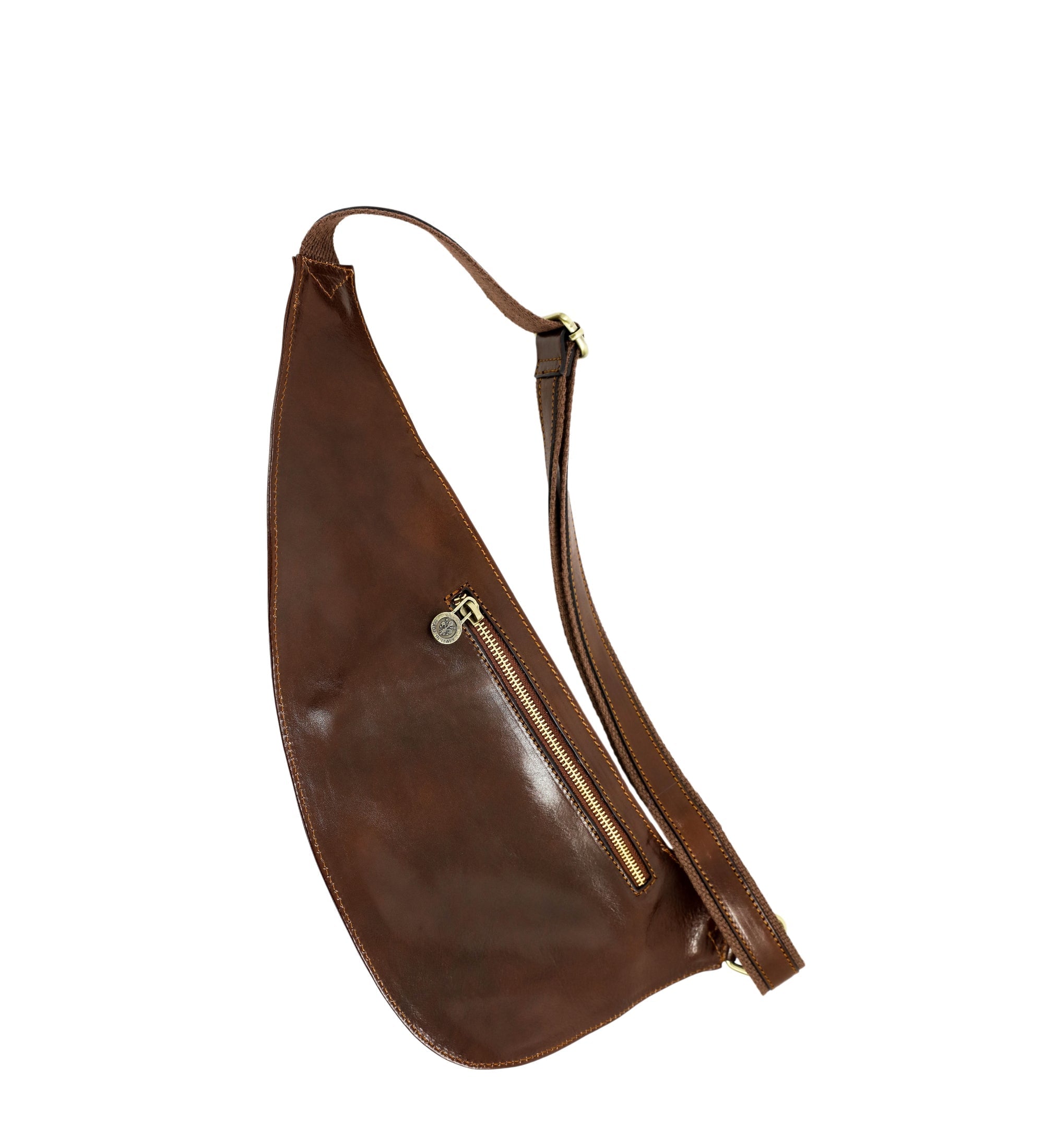 Full Grain Italian Leather Sling Bag Crossbody Bag - The Monk