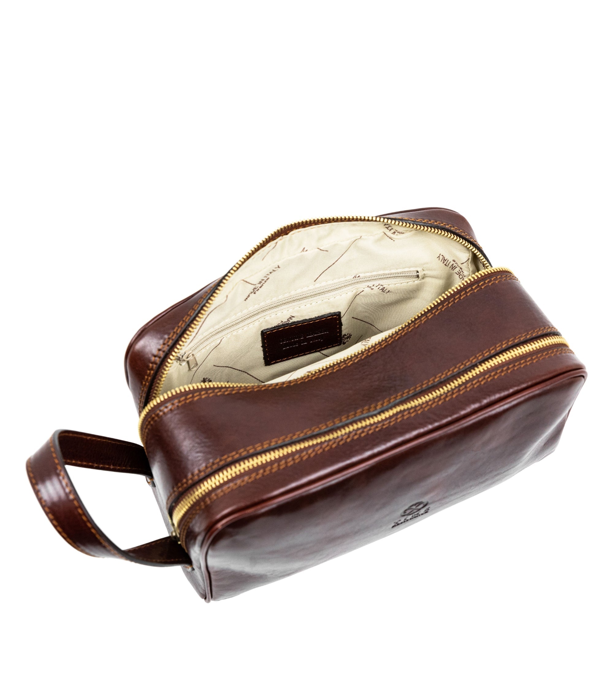 Unisex Full Grain Italian Leather Cosmetic Bag - All the Kings Men