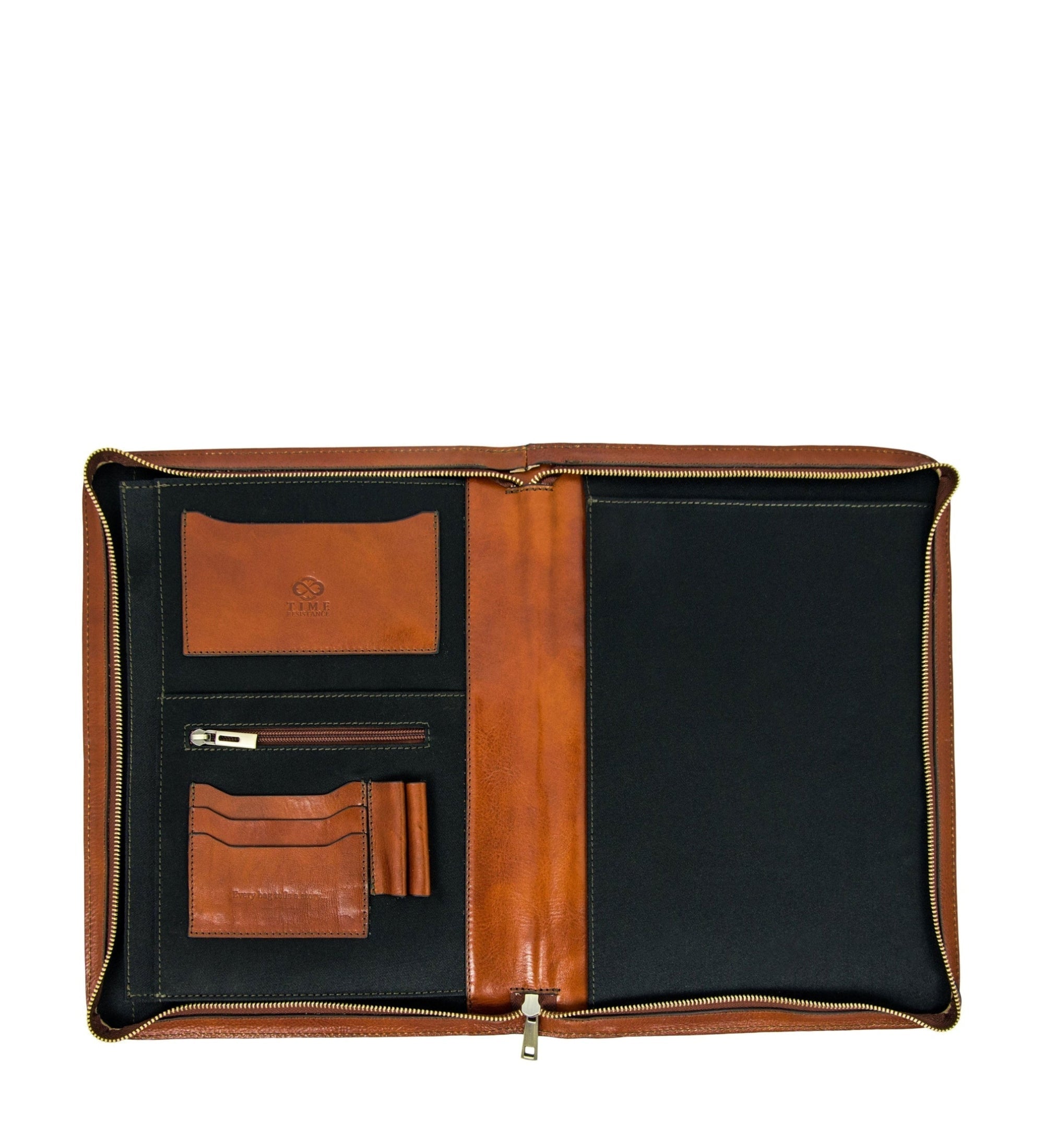 Full Grain Italian Leather A4 Documents Folder Organizer - Candide