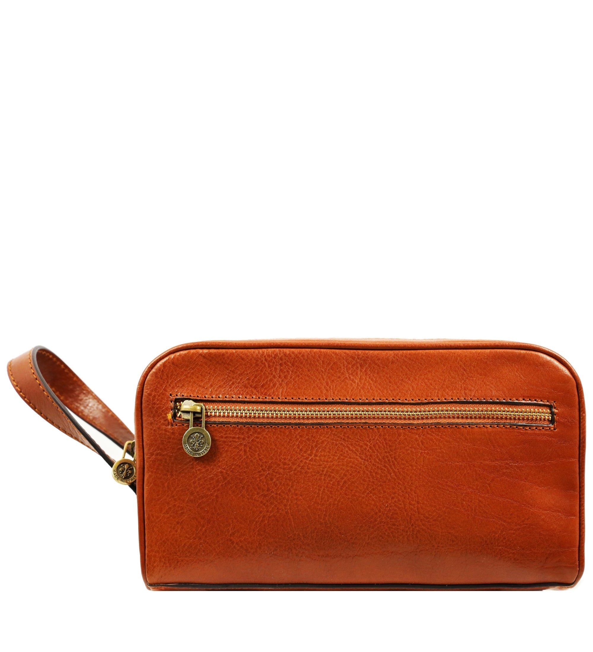 Unisex Full Grain Italian Leather Cosmetic Bag - All the Kings Men