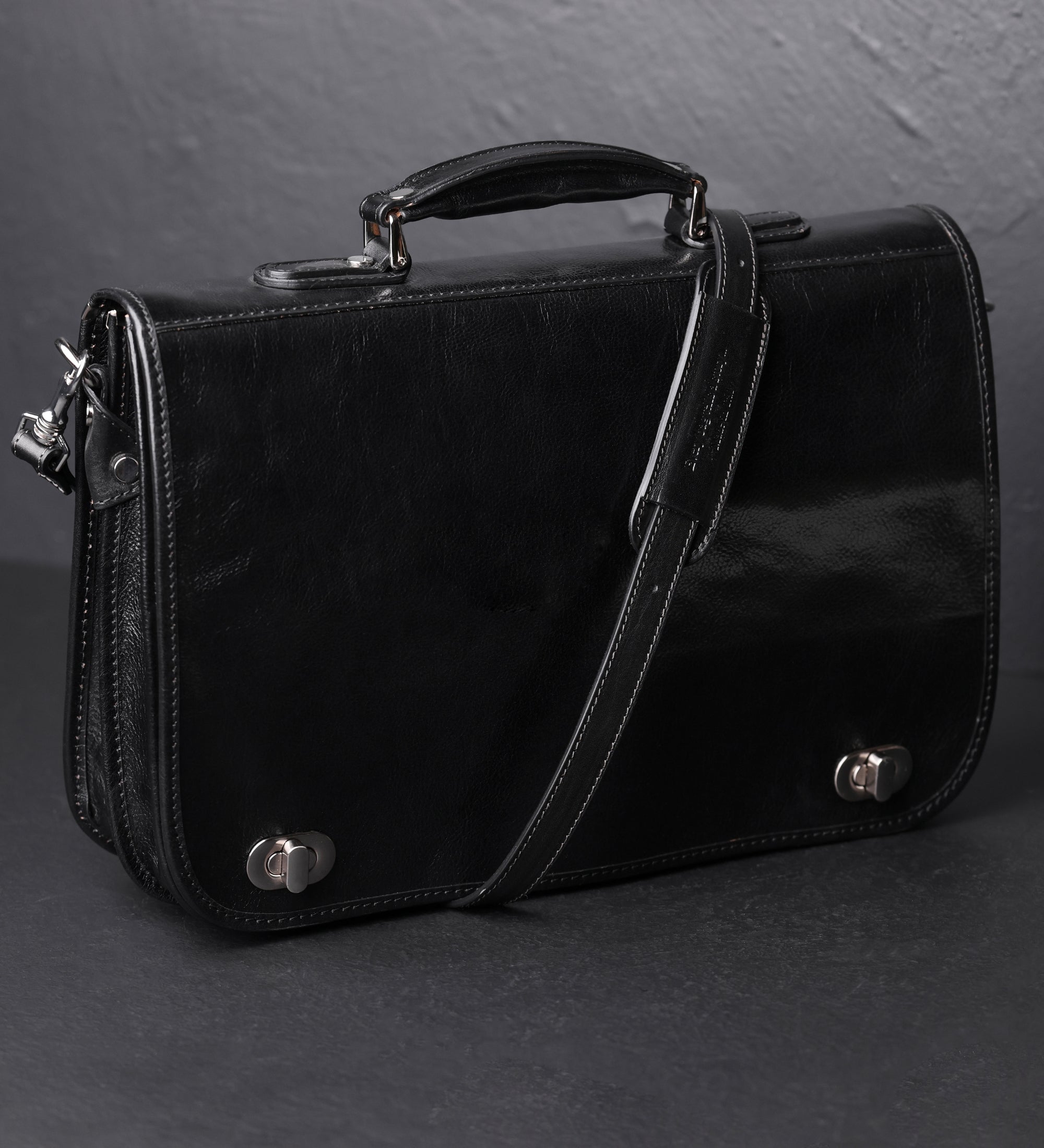 Full Grain Italian Leather Briefcase - Illusions