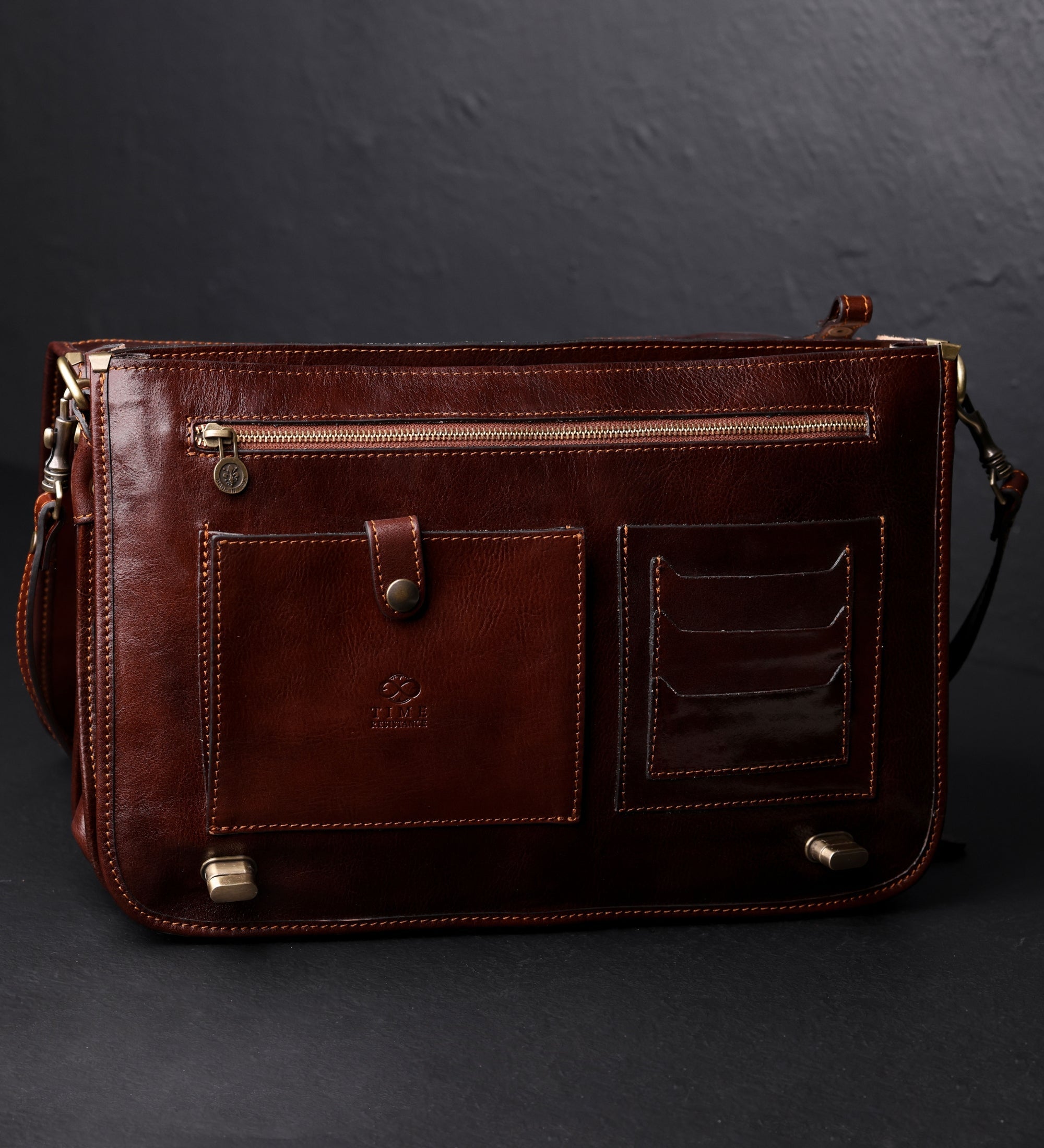 Full Grain Italian Leather Briefcase - Illusions