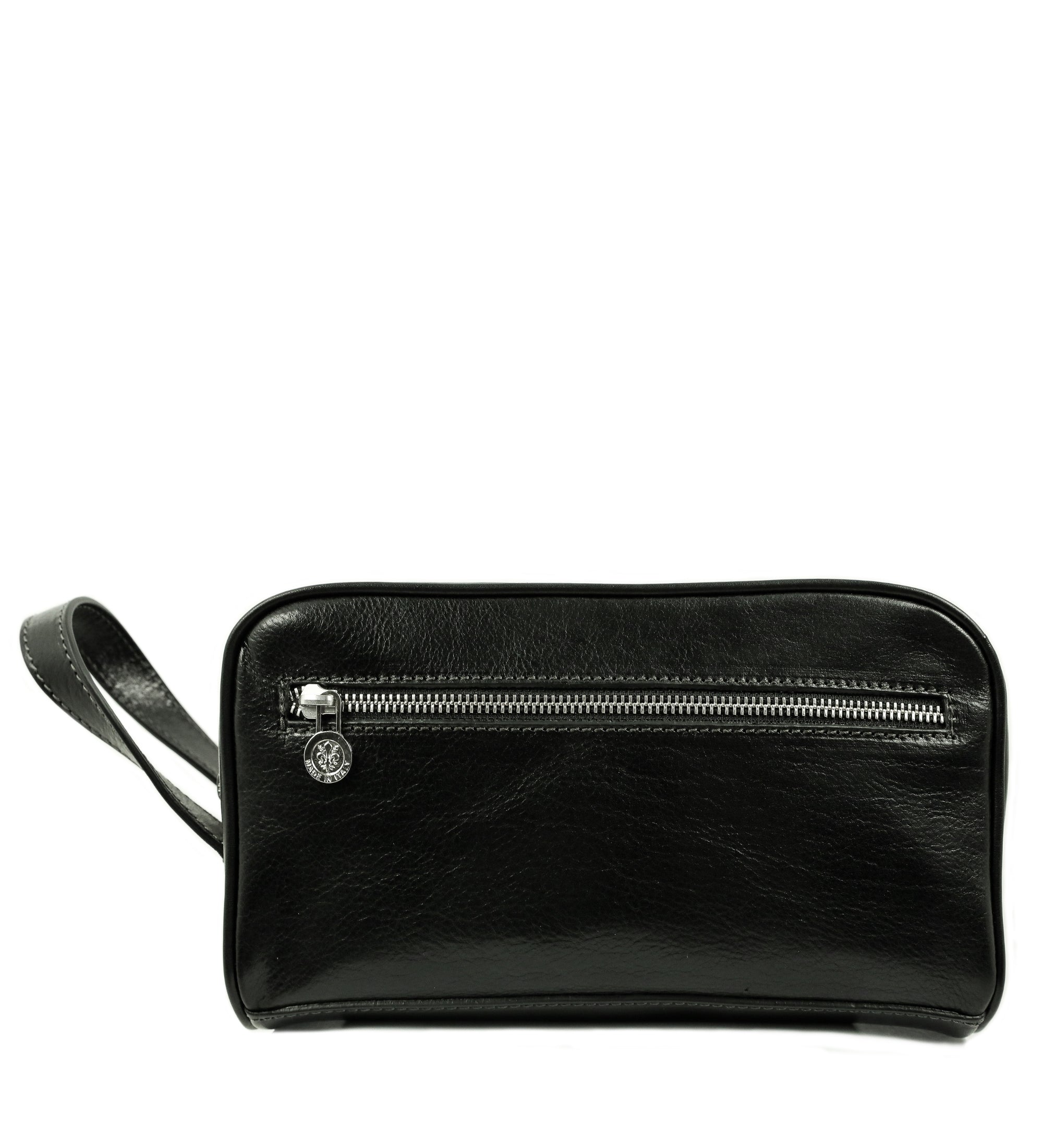 Unisex Full Grain Italian Leather Cosmetic Bag - All the Kings Men