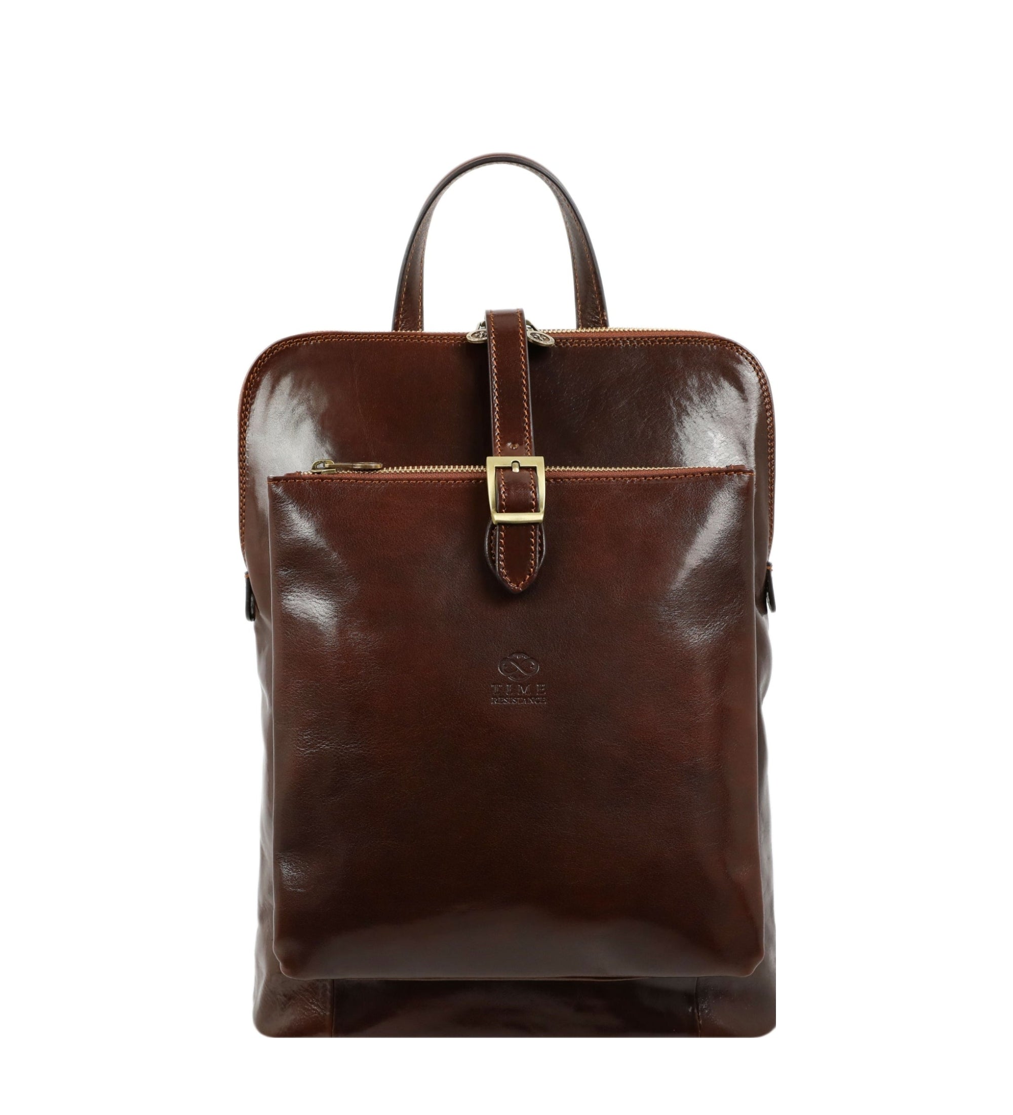 Full Grain Italian Leather Backpack Convertible Bag - Emma