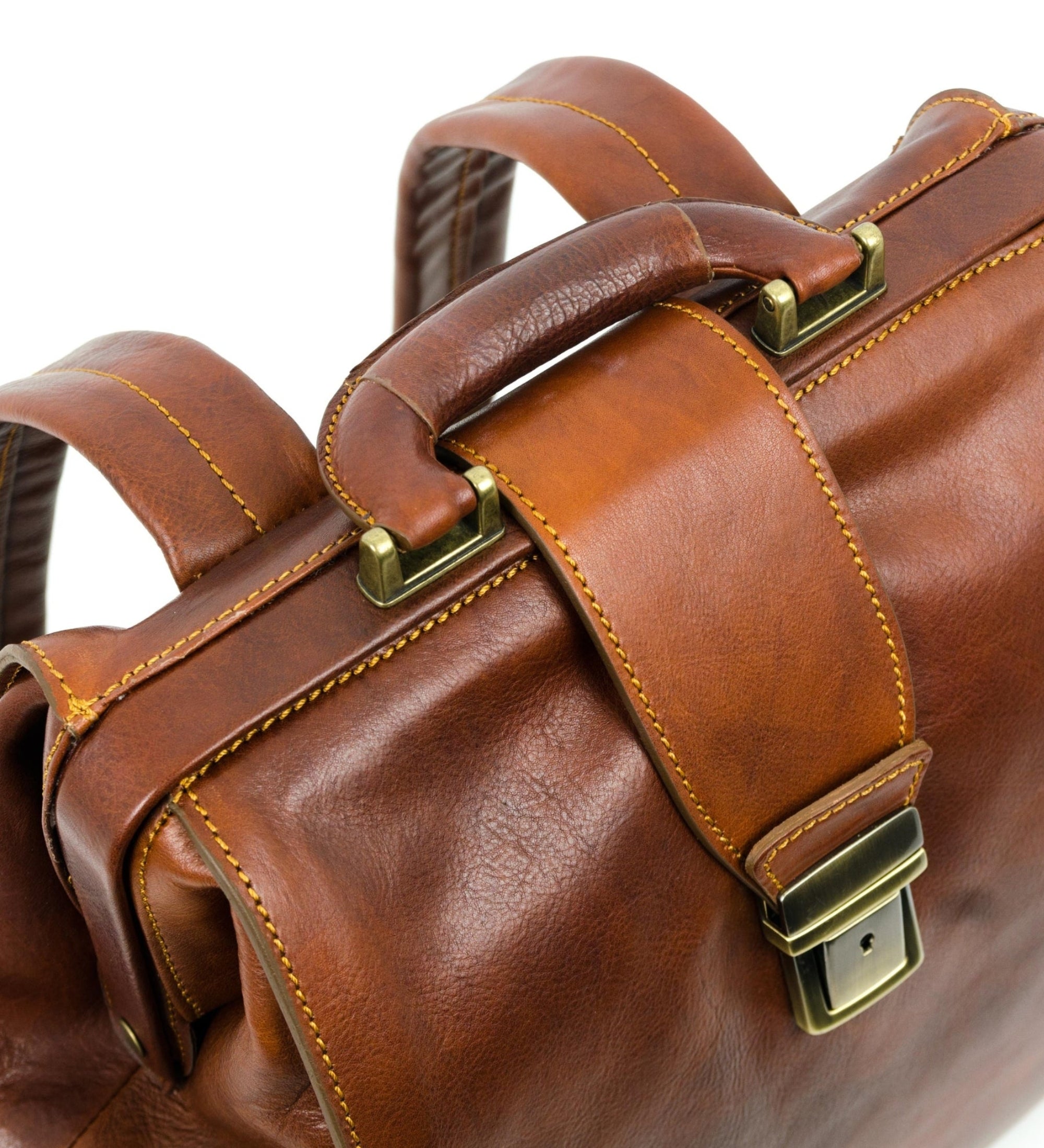 Full Grain Italian Leather Backpack - A Brief Story of Time