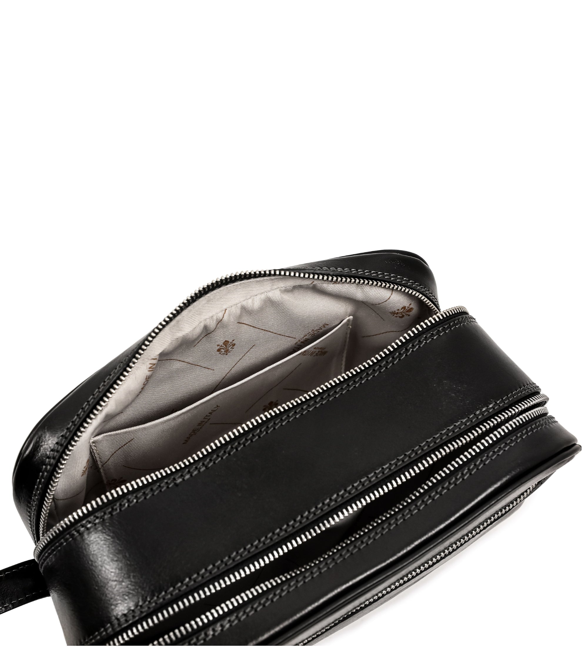 Unisex Full Grain Italian Leather Cosmetic Bag - All the Kings Men