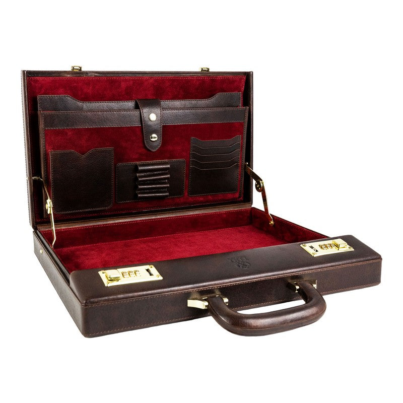 Leather Attach Case Briefcase - The Golden Bowl