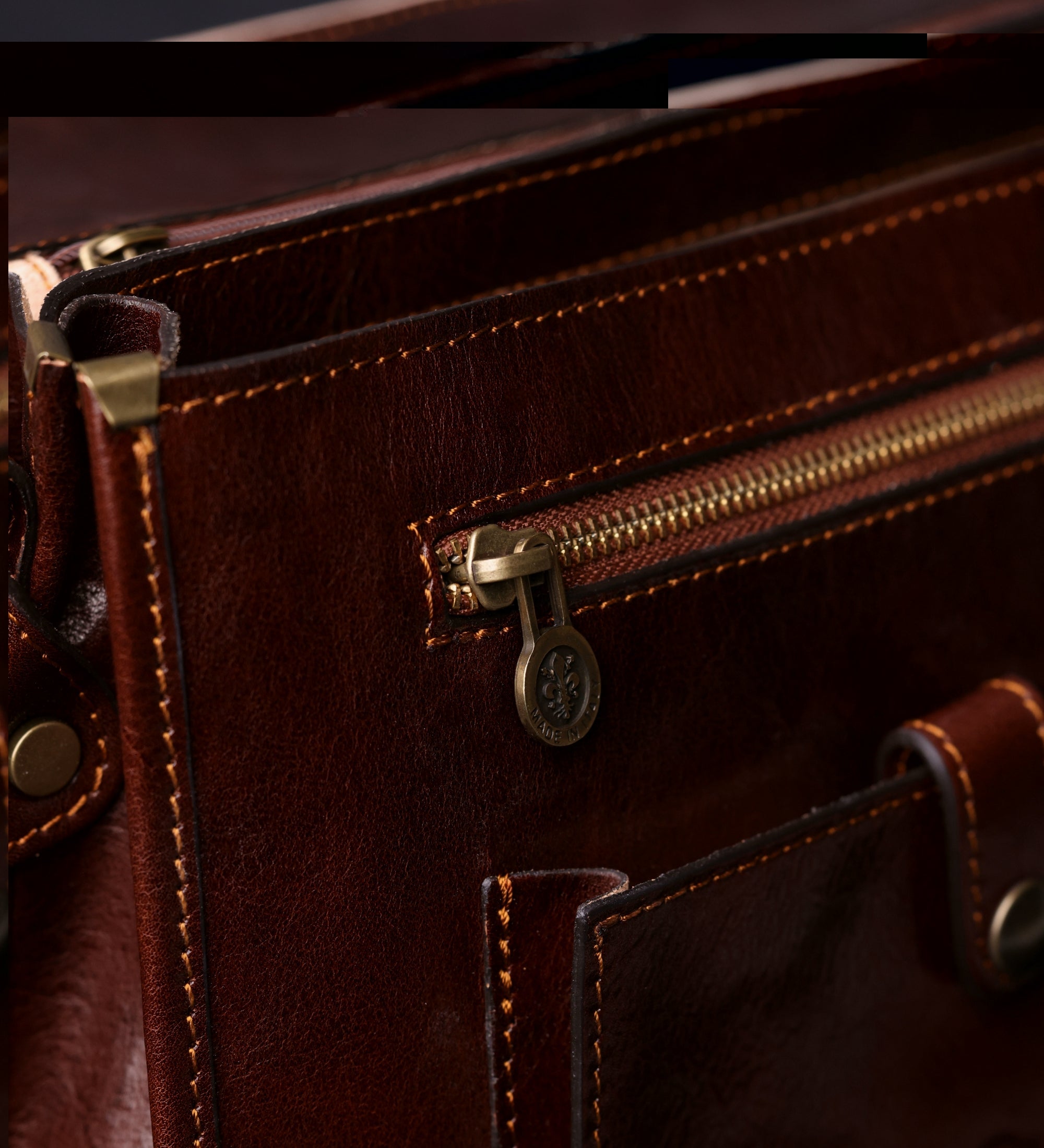 Full Grain Italian Leather Briefcase - Illusions